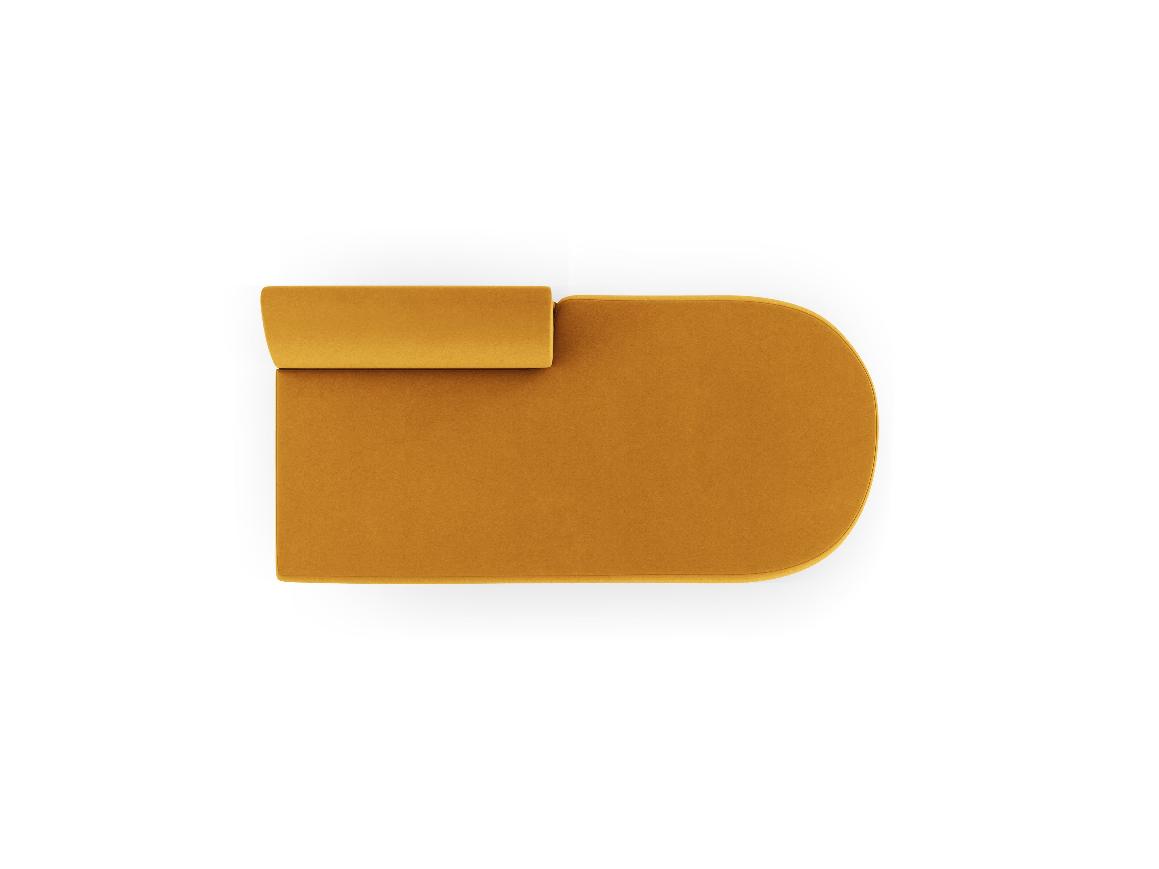 Yellow velvet right-facing 2-seater chaise longue MILEY
