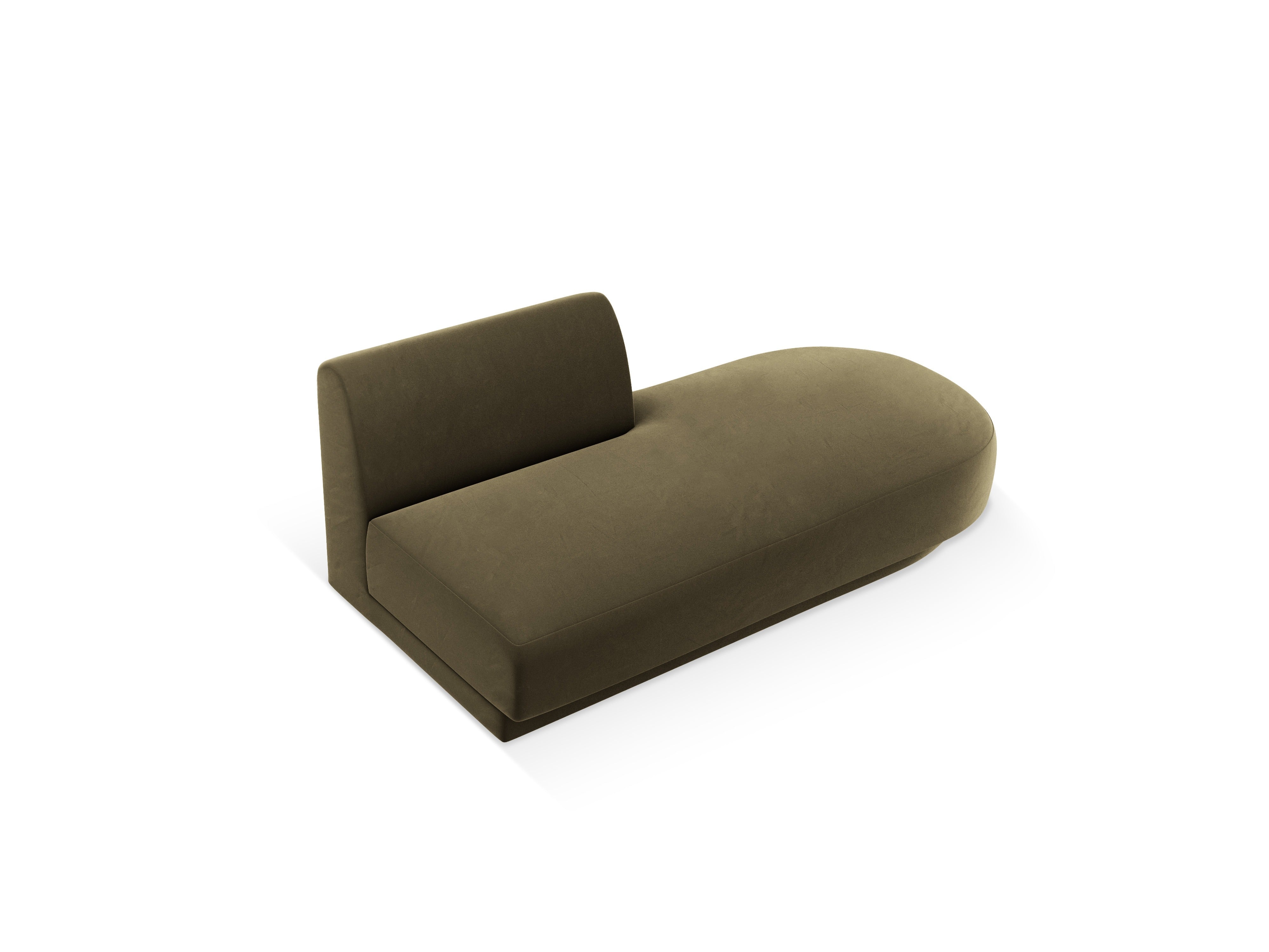 Green Velvet Right-Handed 2-Seater Chaise Longue MILEY