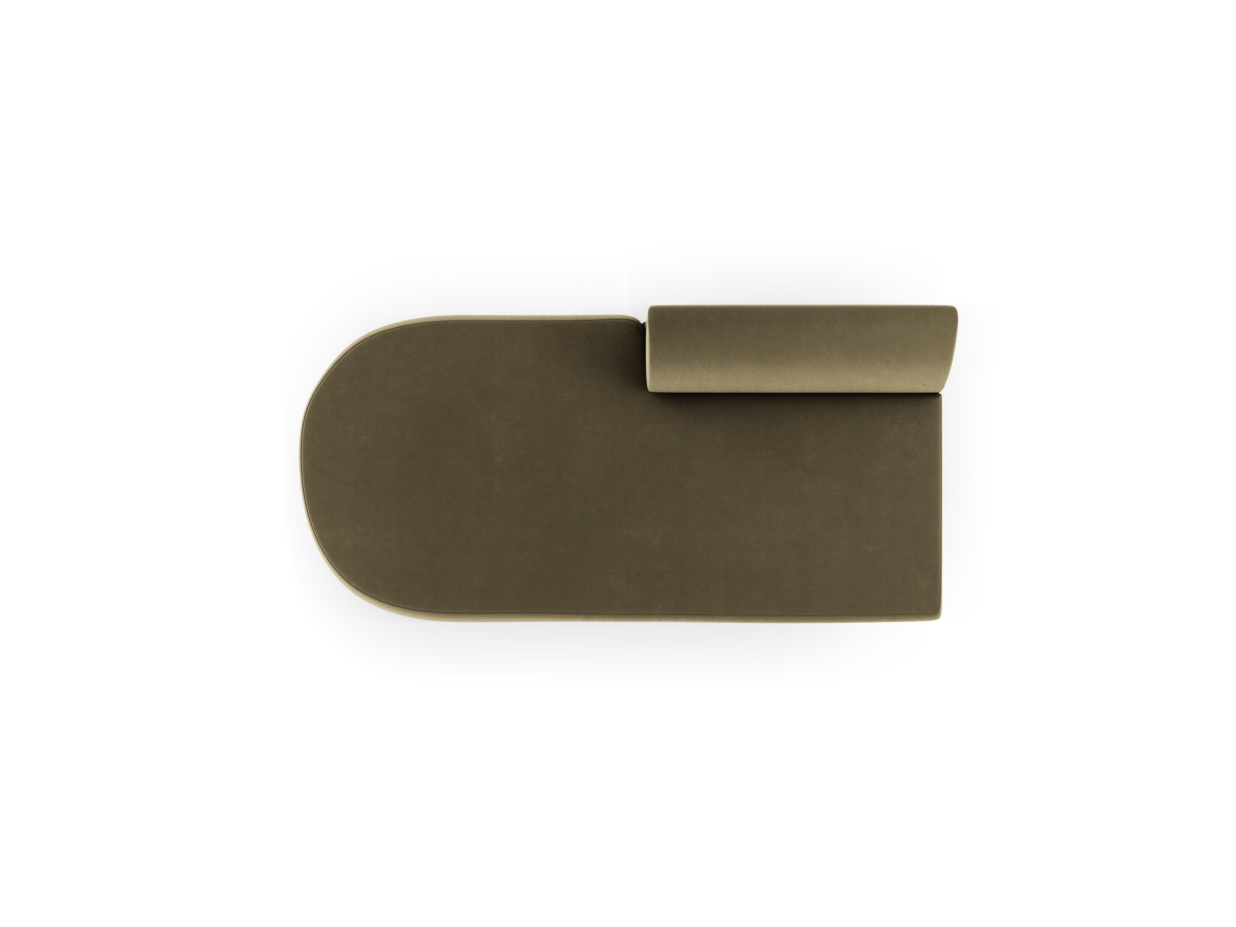 2-seater velvet left-facing chaise longue MILEY green