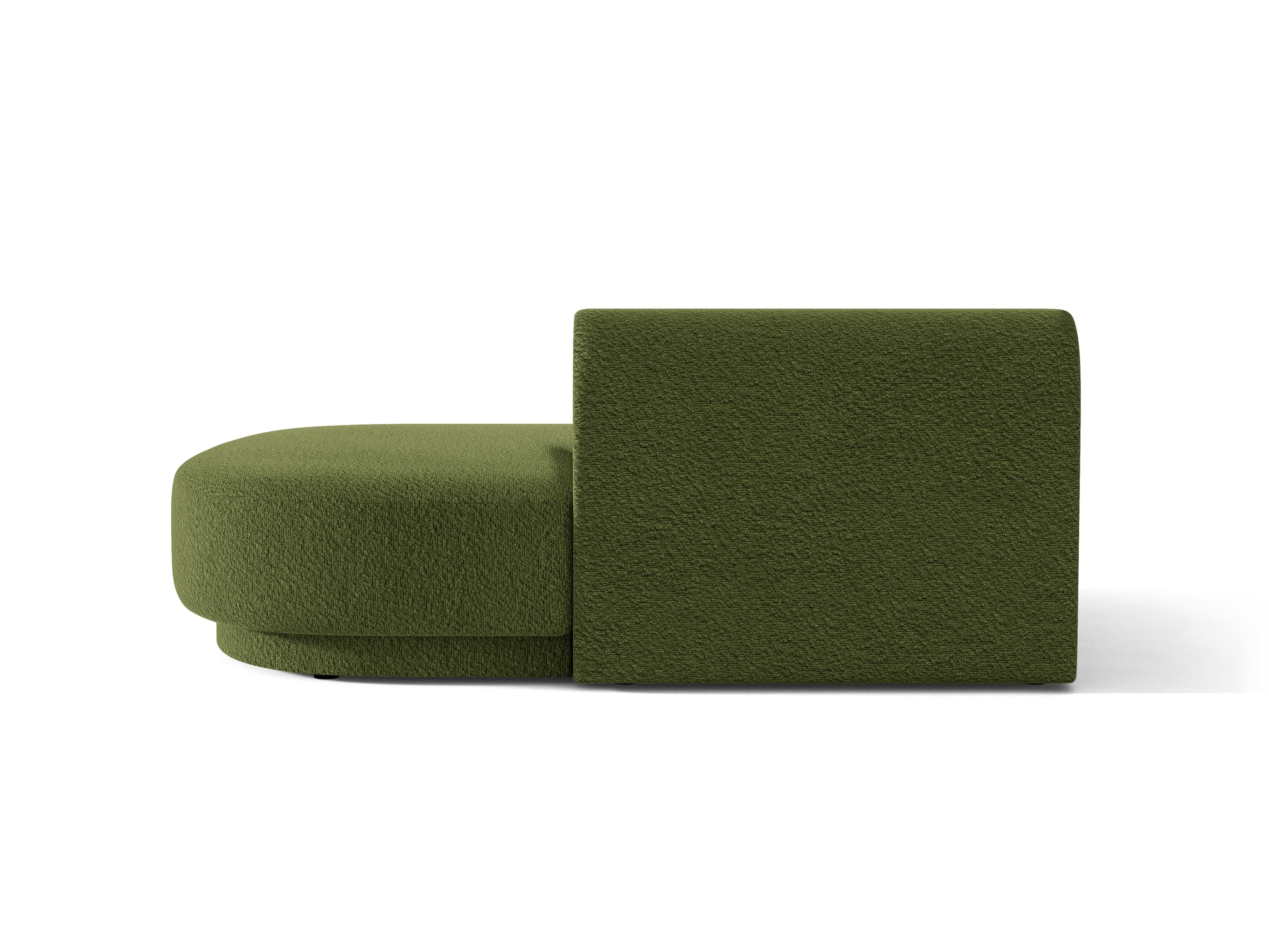 Szezlong 2-osobowy prawostronny MILEY zielony boucle do salonu – Micadoni