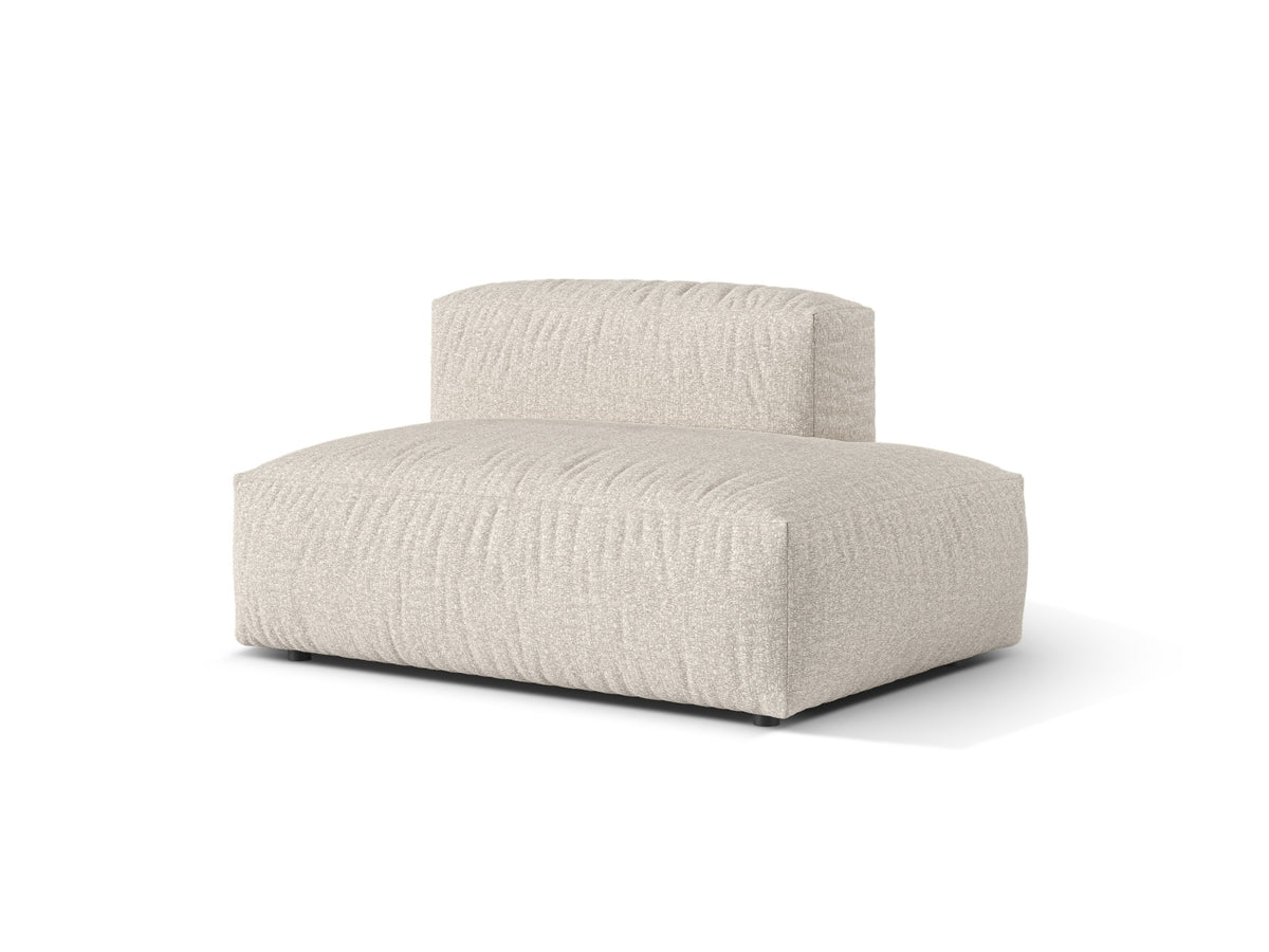 Sofa z otomaną prawostronną MARTINA beżowy boucle – ujęcie boczne