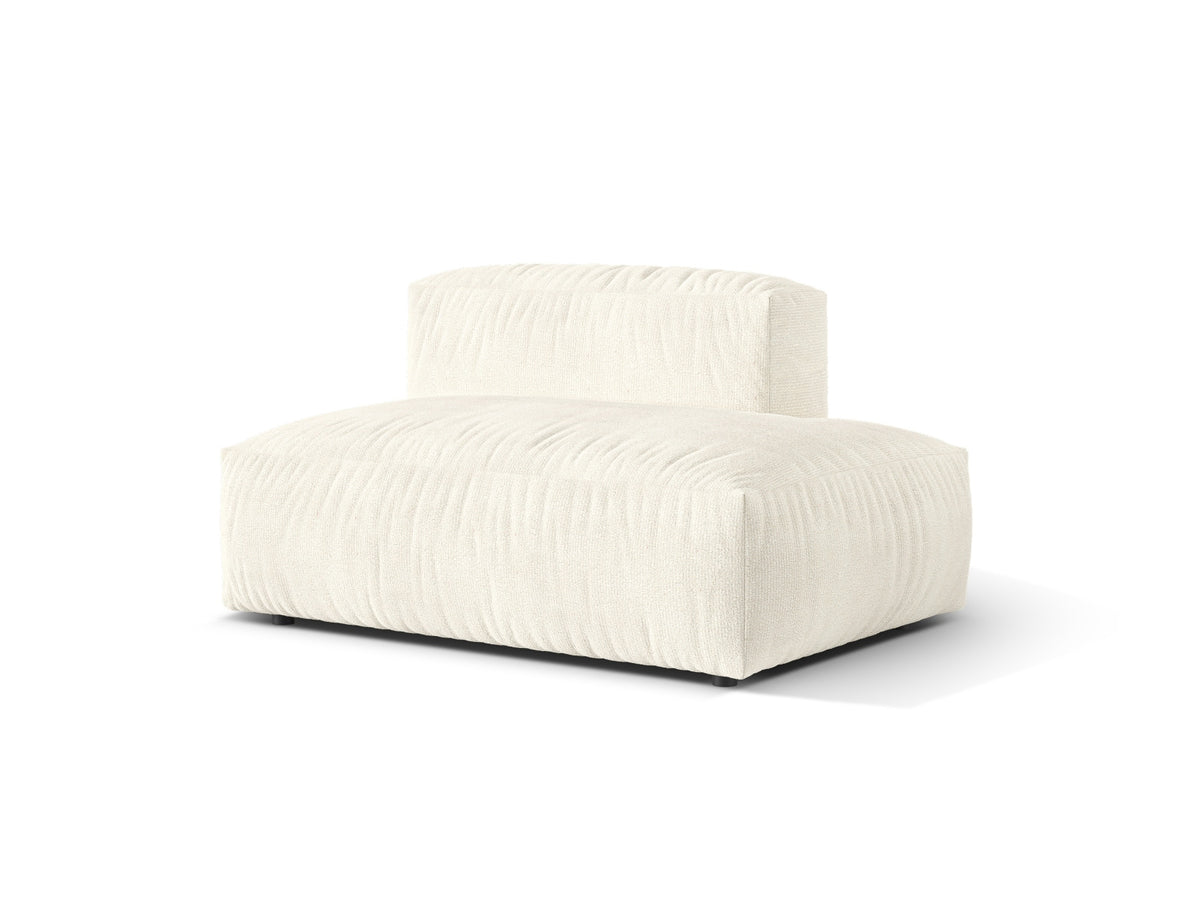 Sofa z otomaną prawostronną MARTINA ecru boucle – ujęcie boczne