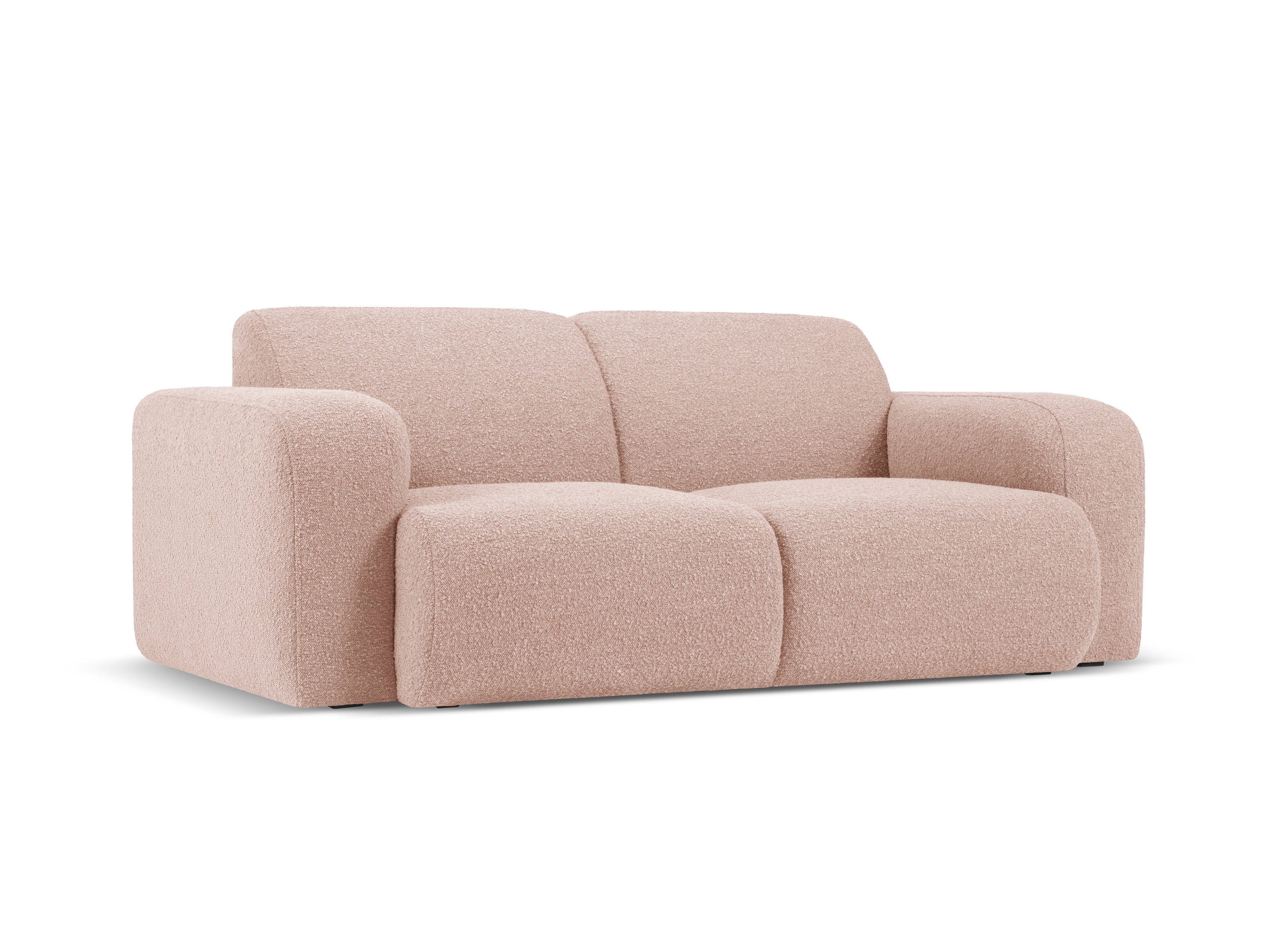 Sofa w tkaninie boucle 2-osobowa MOLINO pudrowy róż – Micadoni