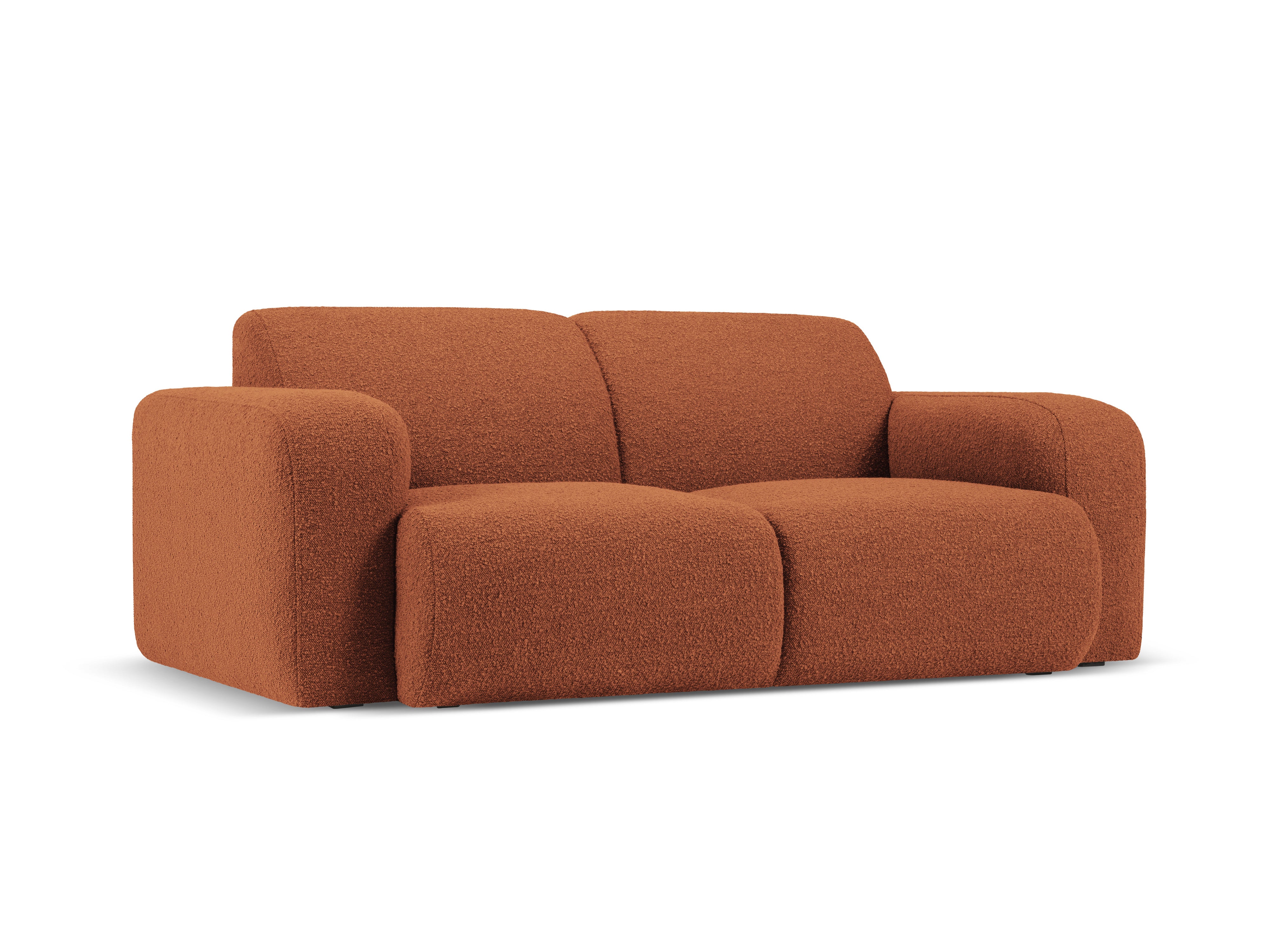 Sofa w tkaninie boucle 2-osobowa MOLINO terracotta Micadoni Eye on Design