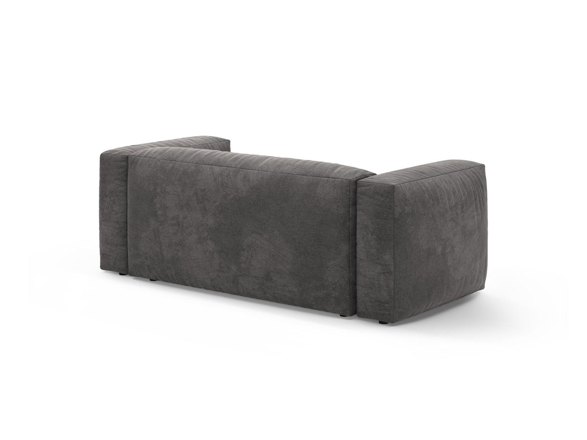 Sofa aksamitna 2-osobowa MARTINA szary – ujęcie tylne