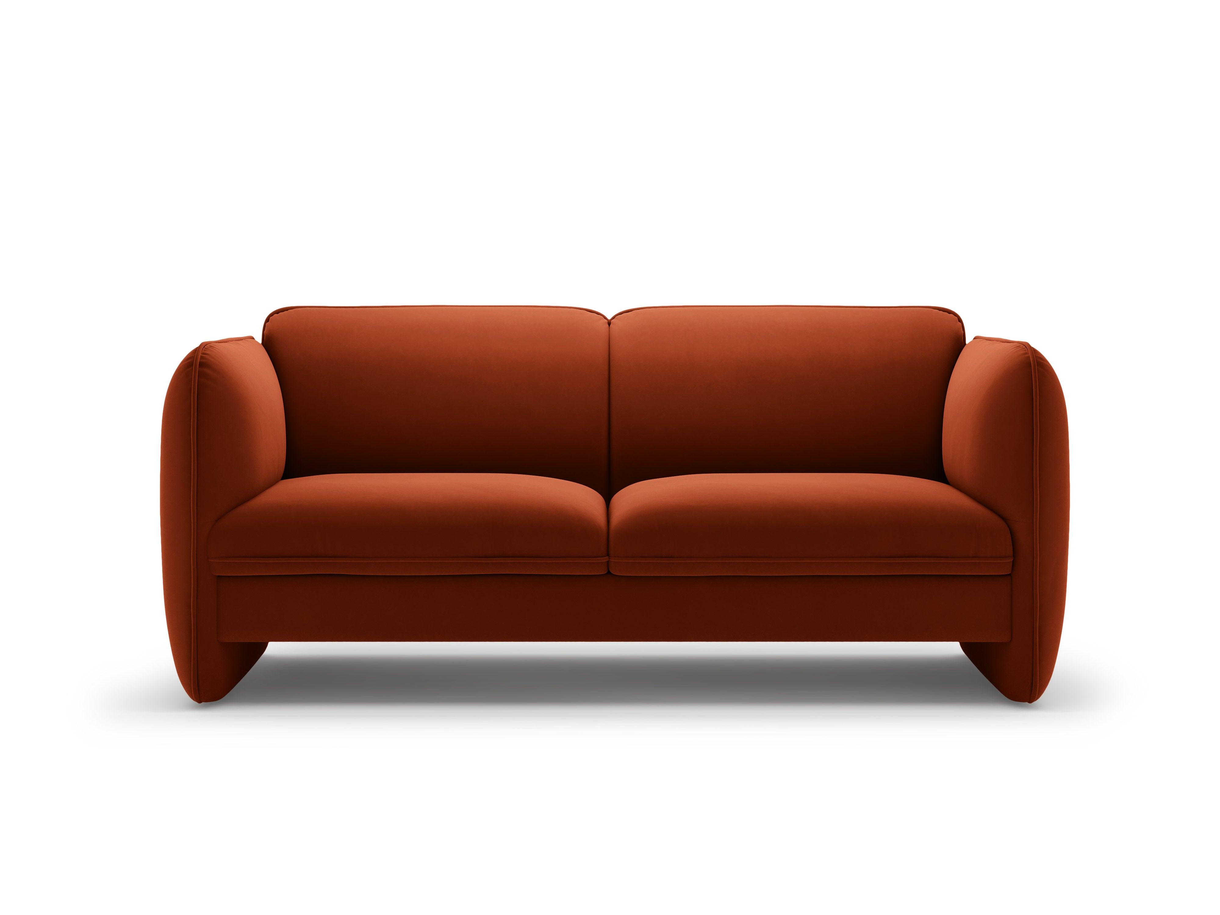Sofa für 2 Personen aus Samt GEORGIA in Kastanienbraun