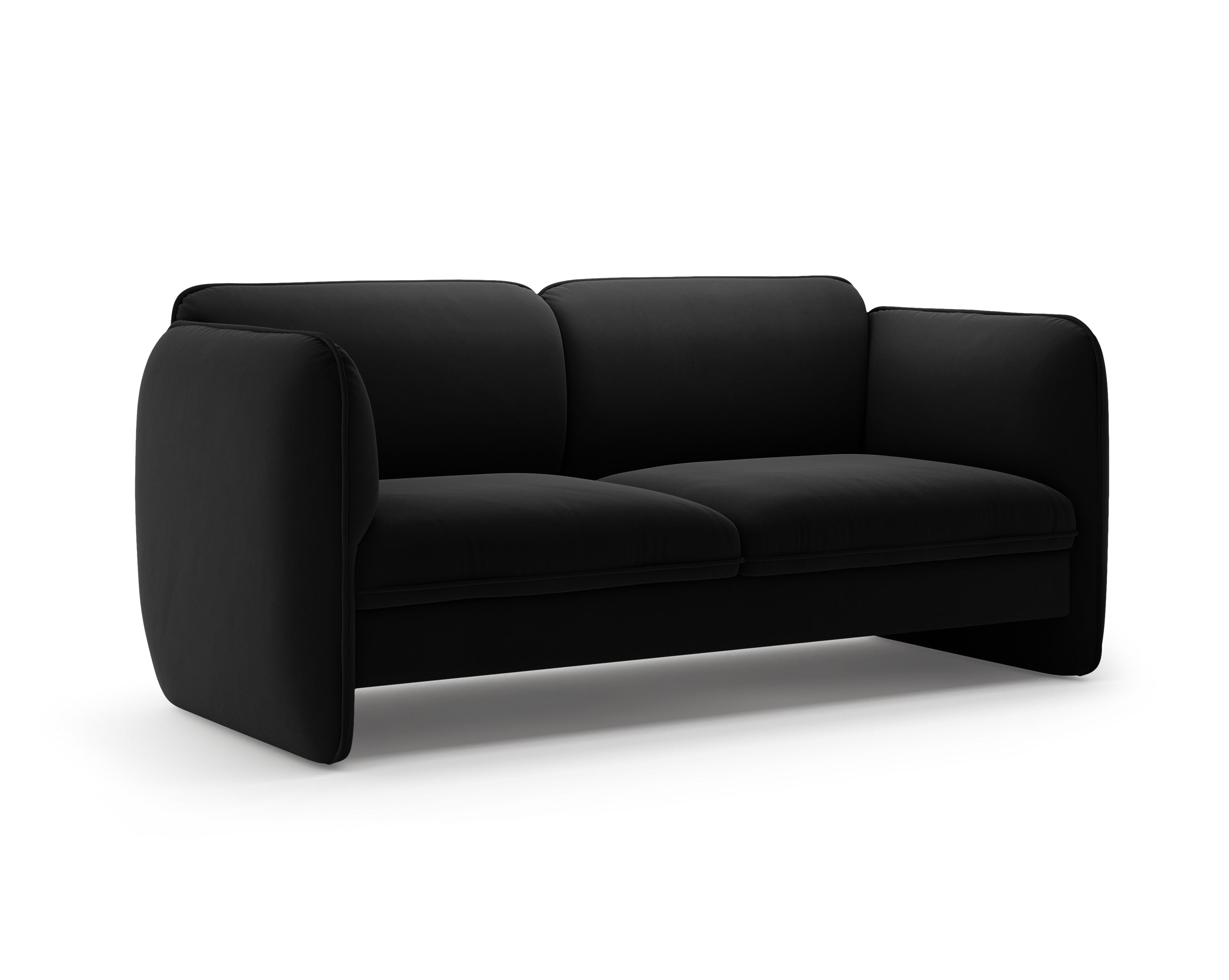 Sofa für 2 Personen aus Samt GEORGIA in Schwarz