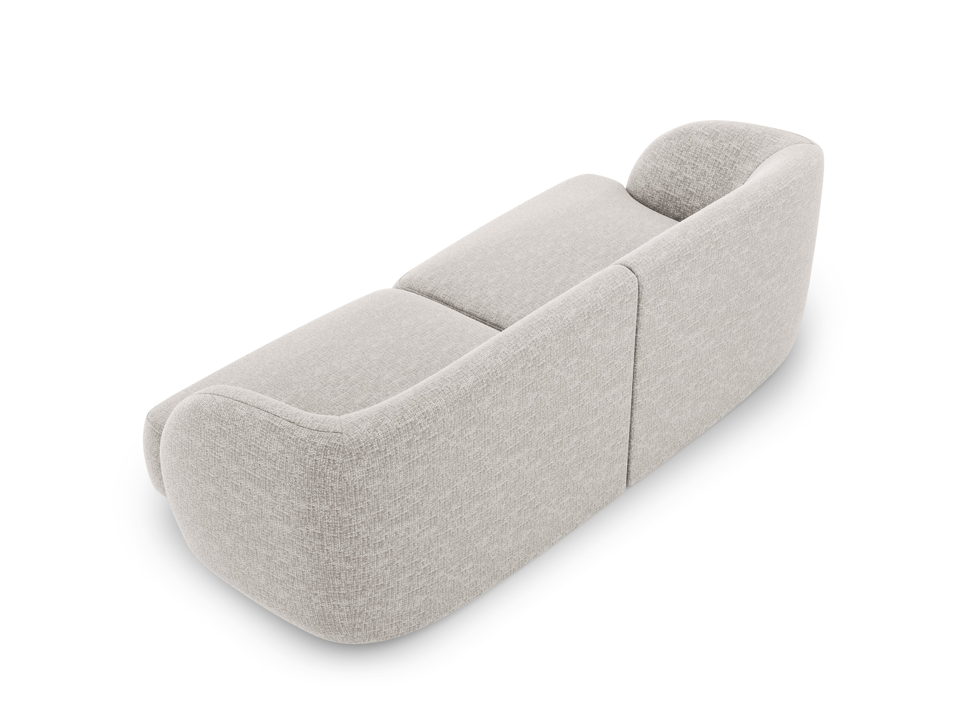 Sofa w tkaninie szenilowej 2-osobowa MILEY jasnoszary Micadoni Eye on Design