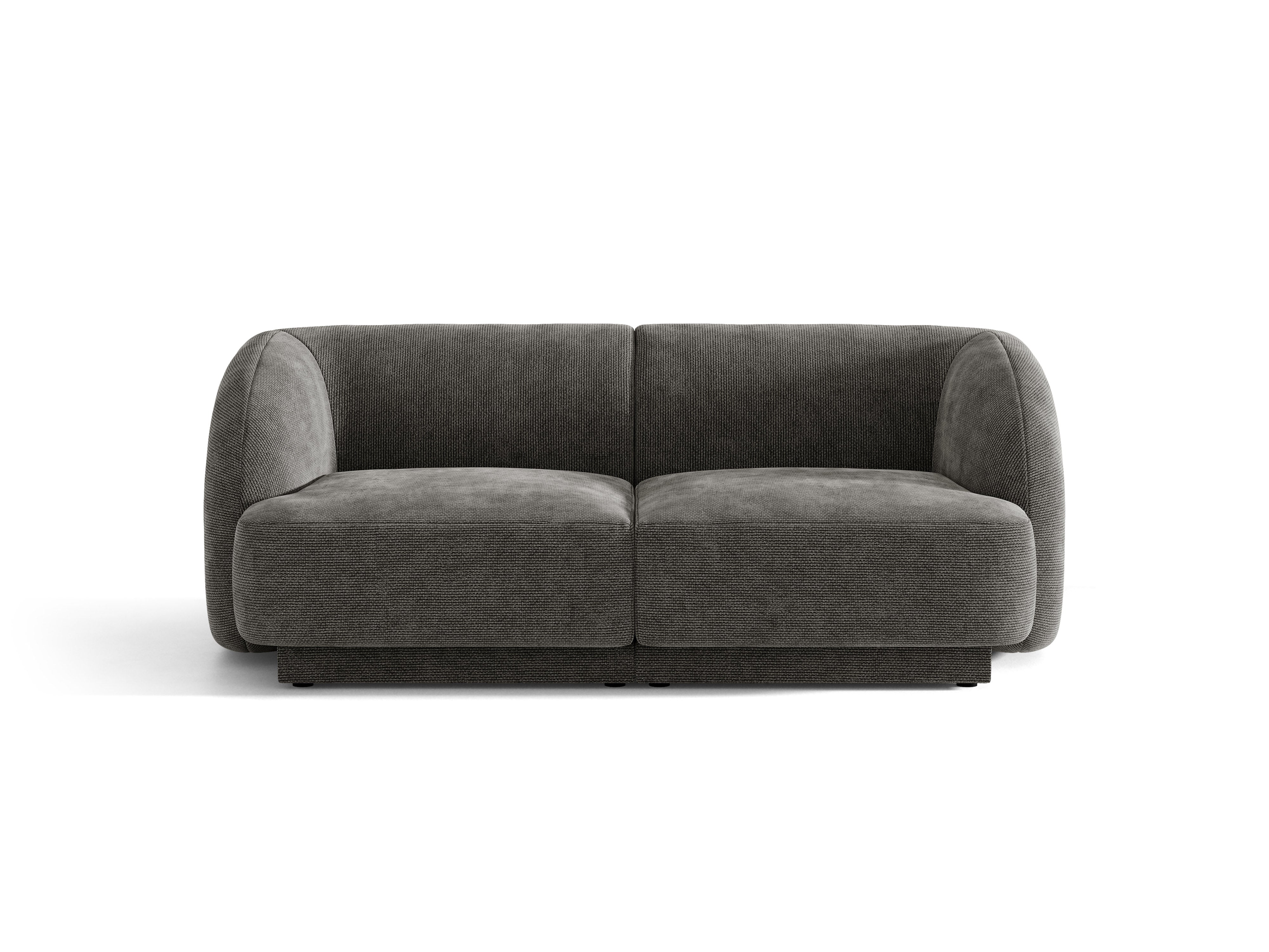 Sofa 2-sitzig MILEY graues Chenille seidig