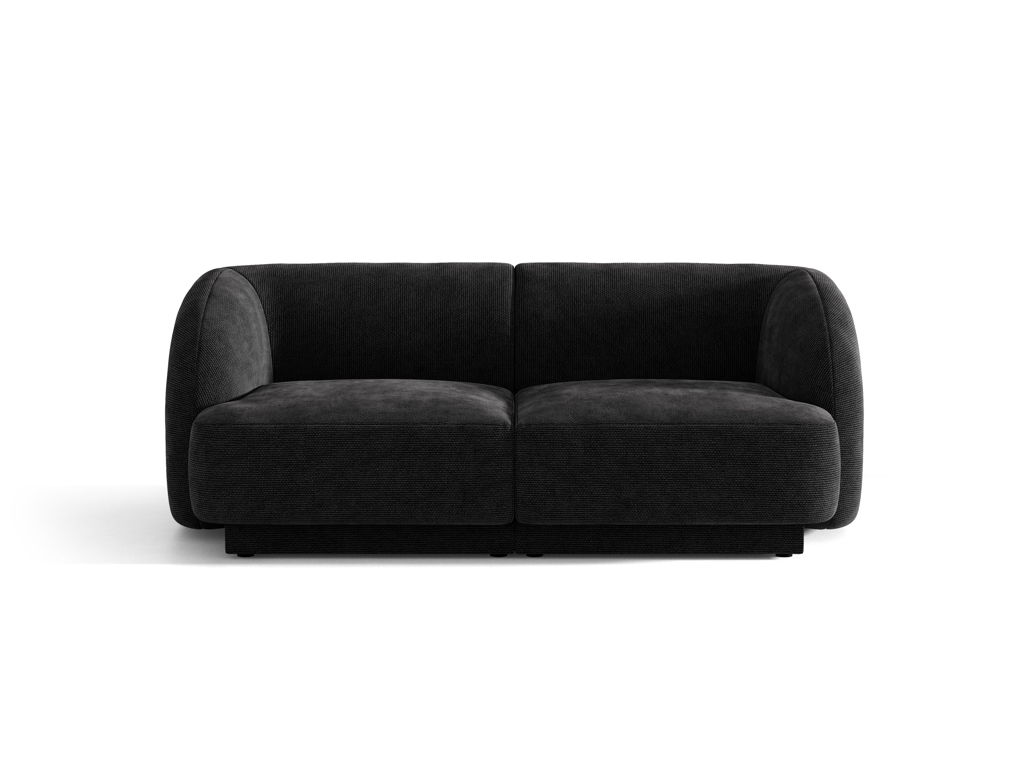 Sofa 2-osobowa MILEY czarny szenil jedwabisty – Micadoni