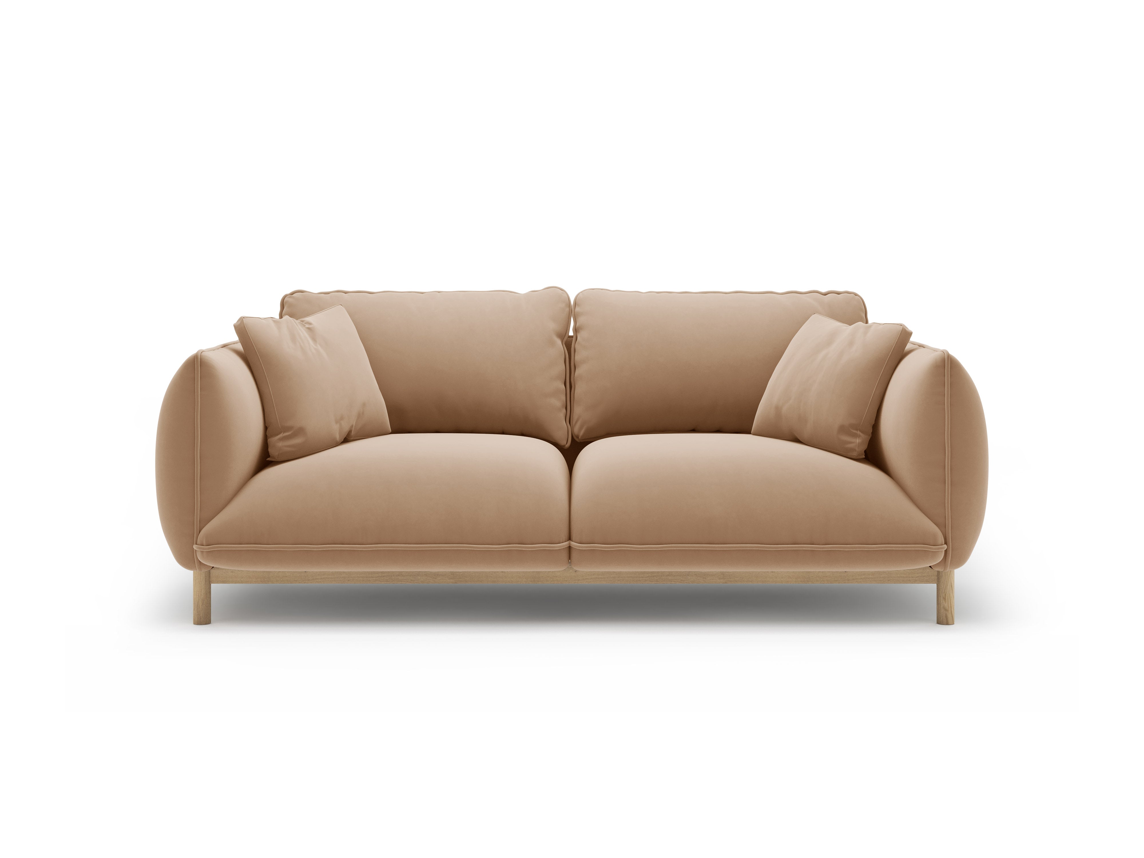 Sofa aus Samt 2-sitzig ADA sandfarben
