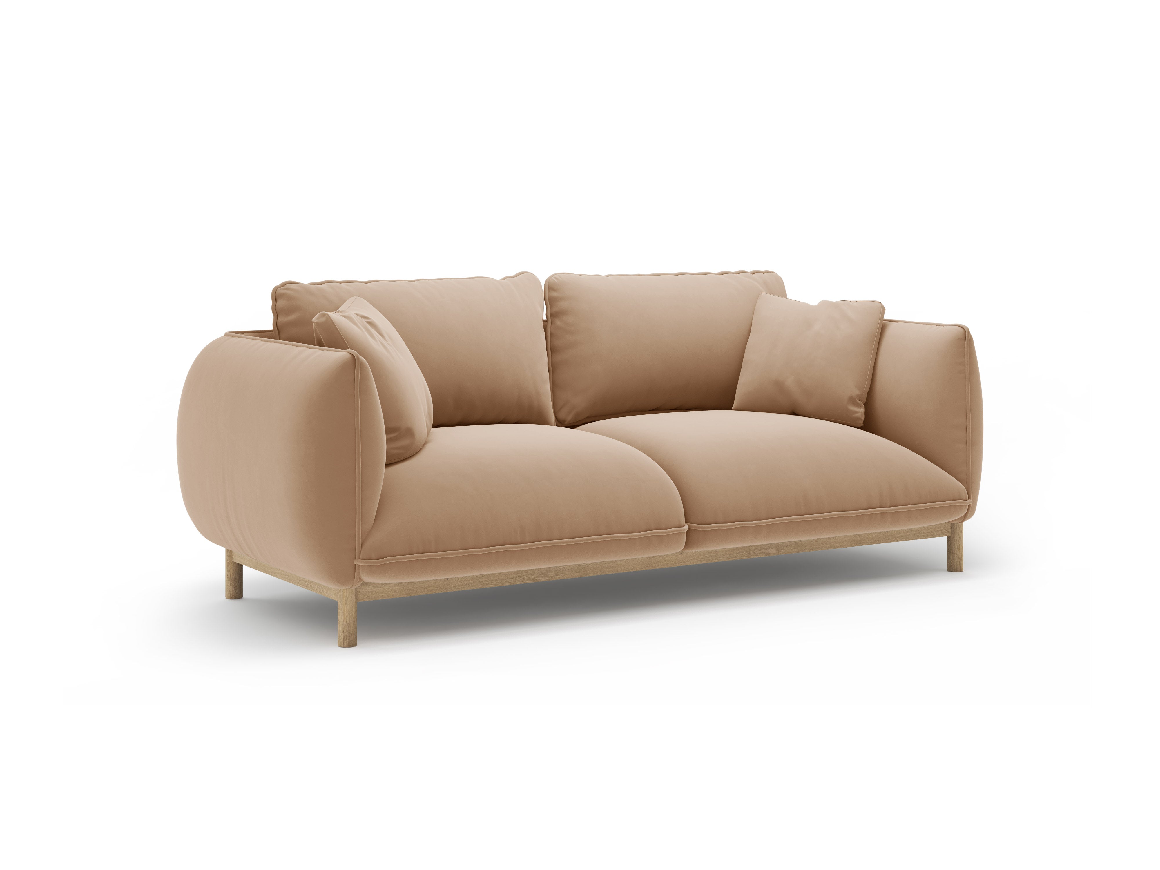 Sofa aus Samt 2-sitzig ADA sandfarben