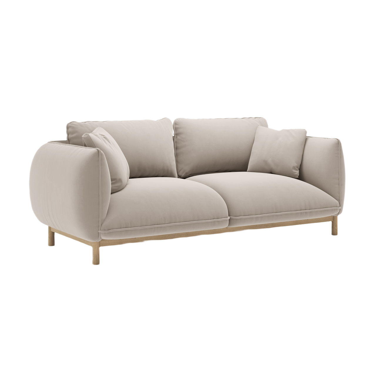 Sofa aus Samt 2-sitzig ADA hellbeige