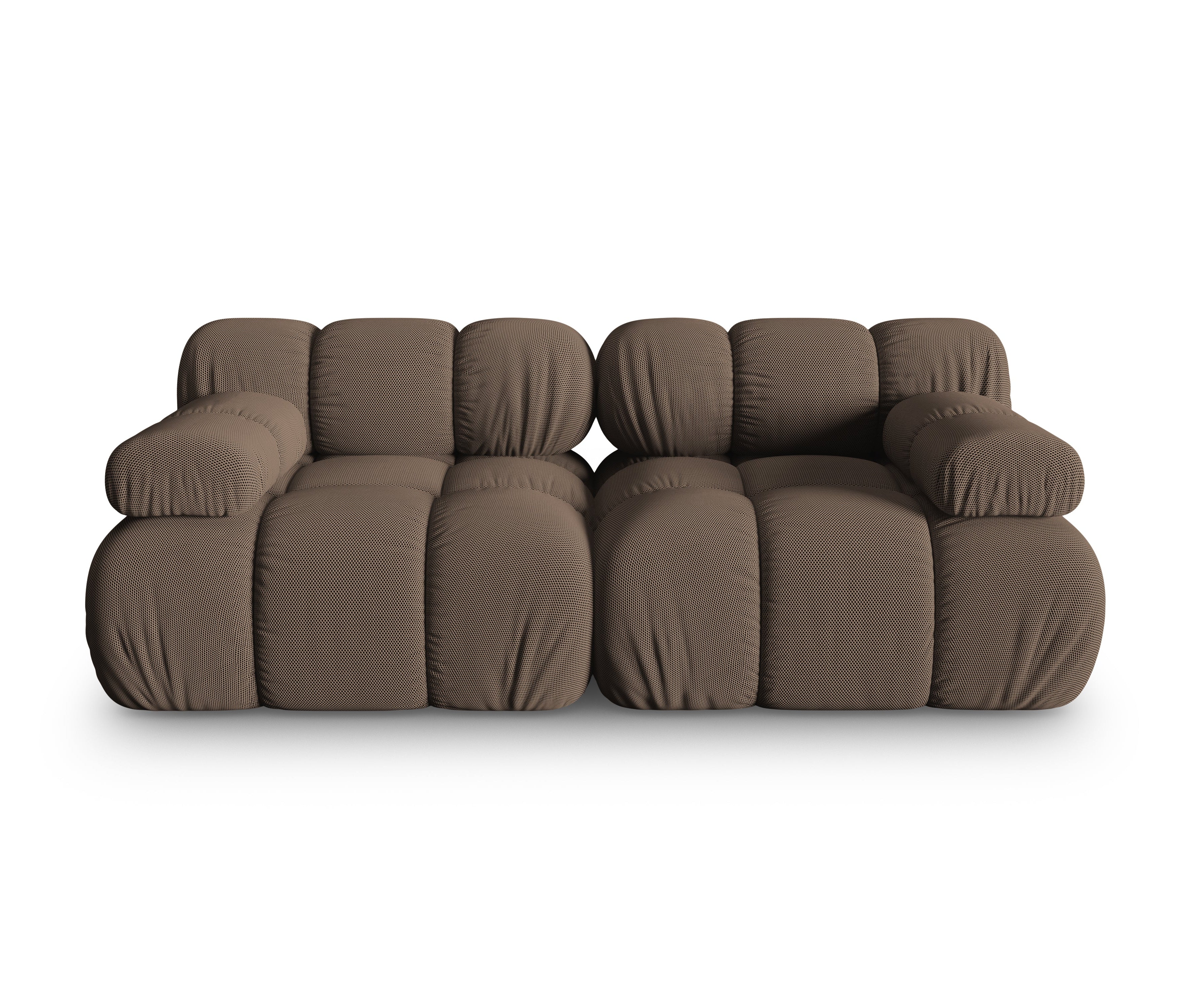 Modulares 2-Sitzer-Sofa BELLIS aus braunem 3D-Stoff