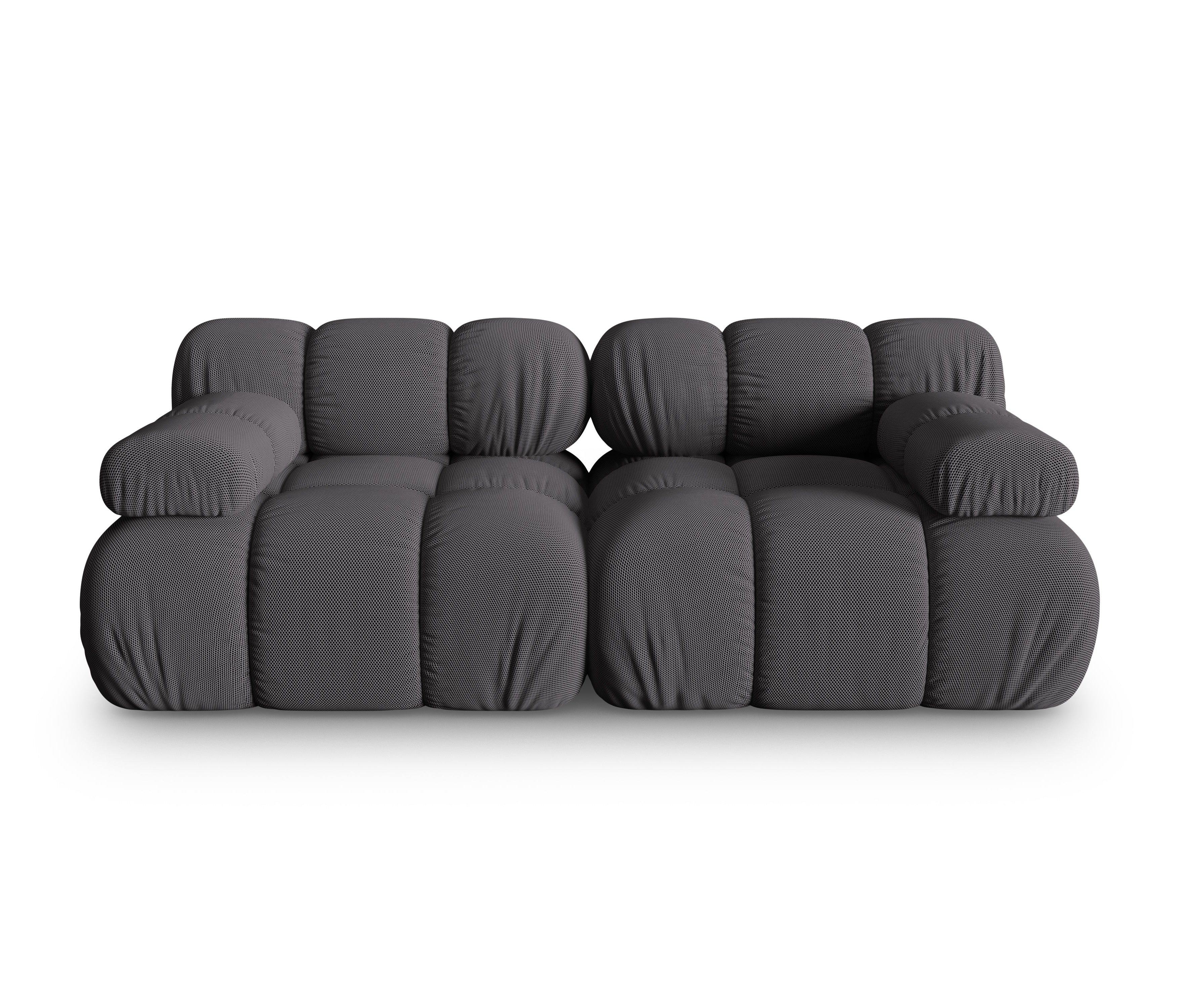 Modulares 2-Sitzer-Sofa BELLIS in Dunkelgrau mit 3D-Stoff