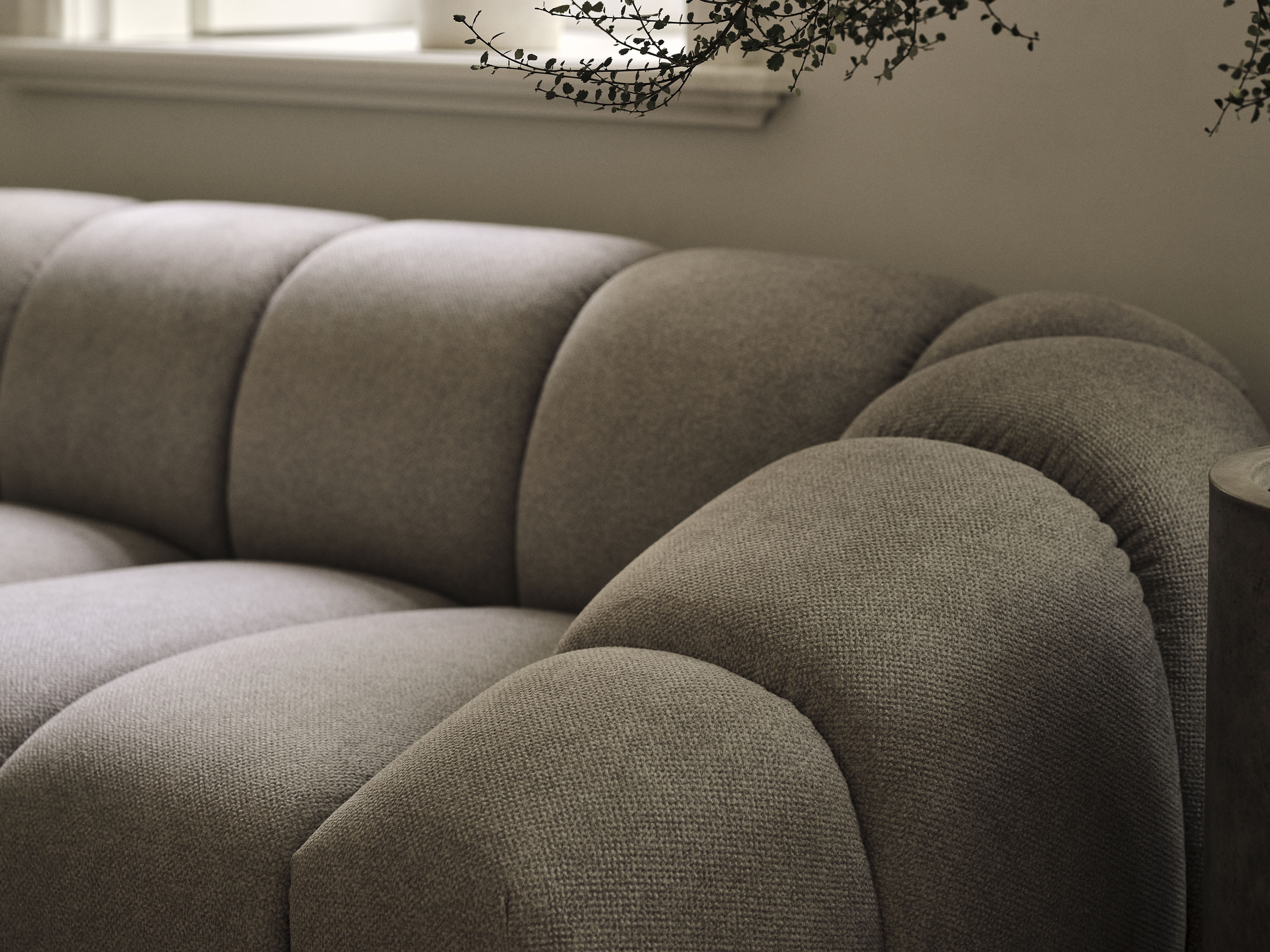 Sofa 3-Sitzer DIANA dunkelbeige Chenille