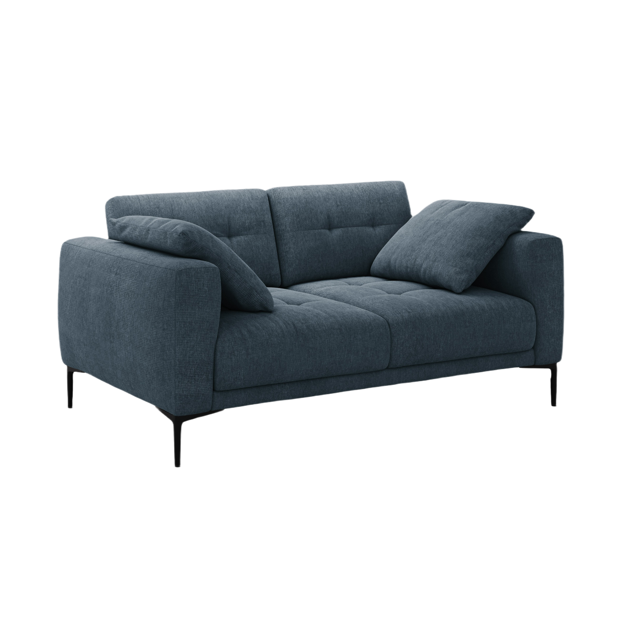 Sofa 2-sitzig BEMY dunkelblaues Chenille