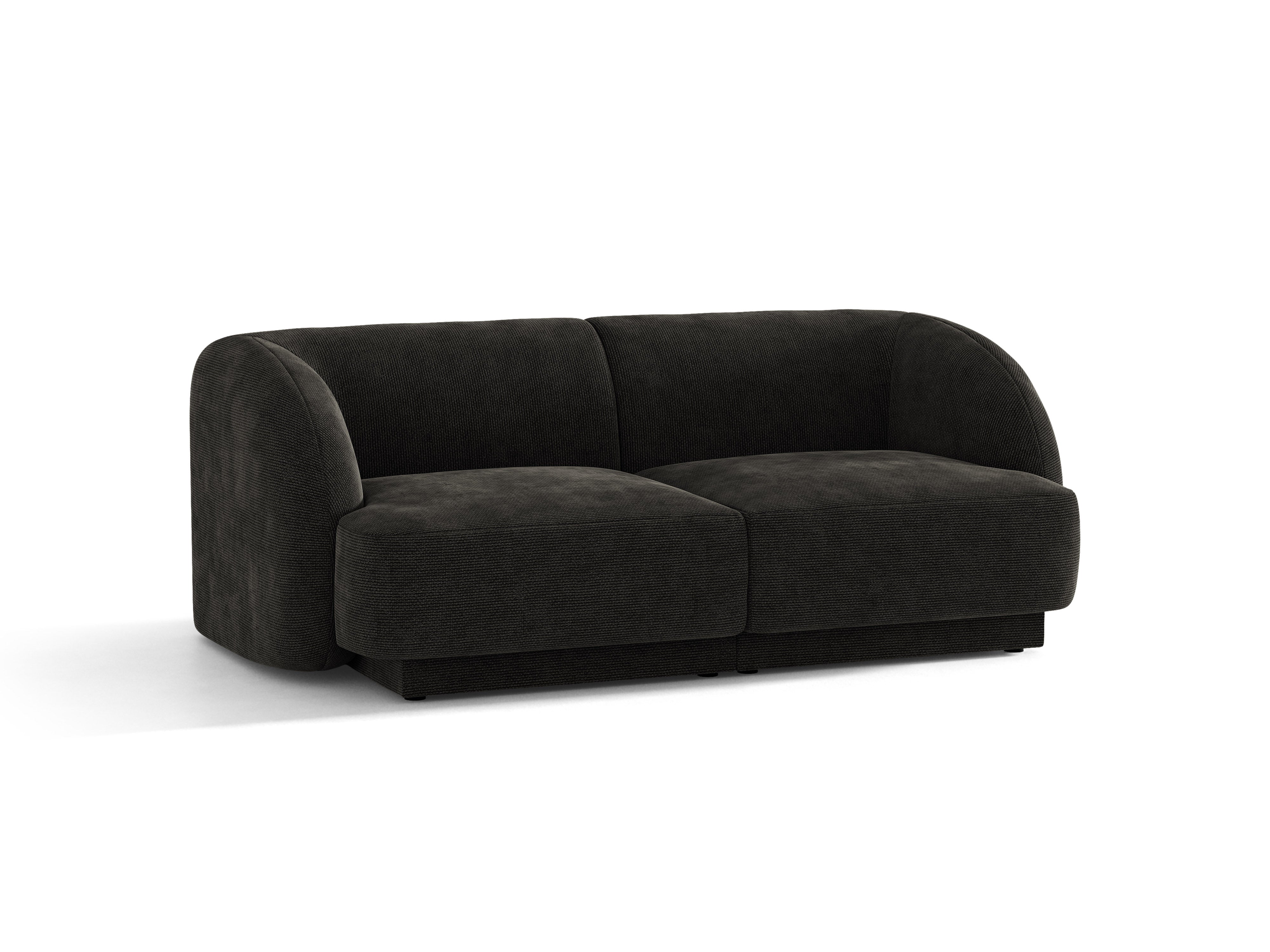 Sofa 2-sitzig MILEY schwarz Chenille