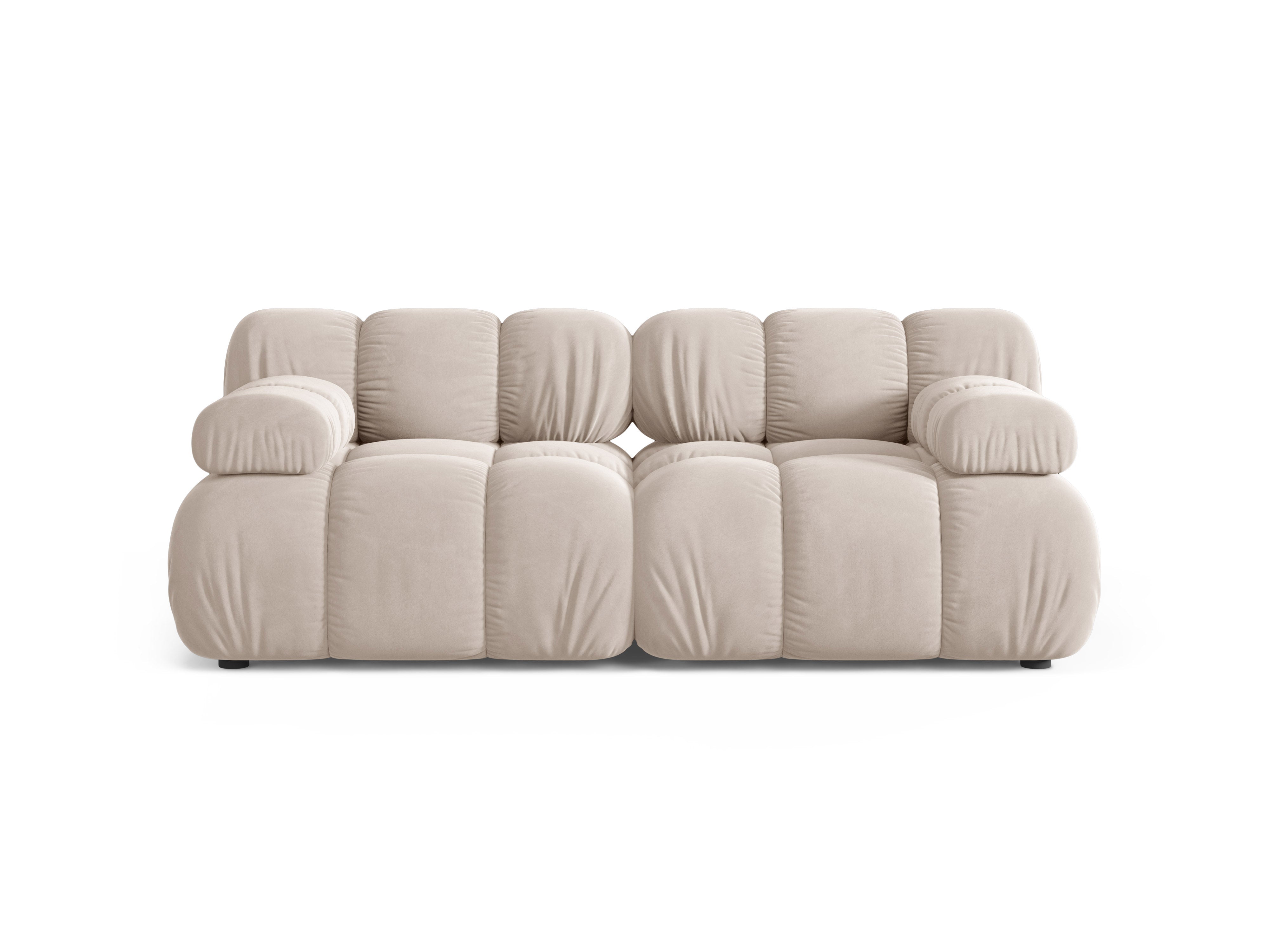 Modulares 2-Sitzer-Sofa BELLIS in hellbeigem Samt