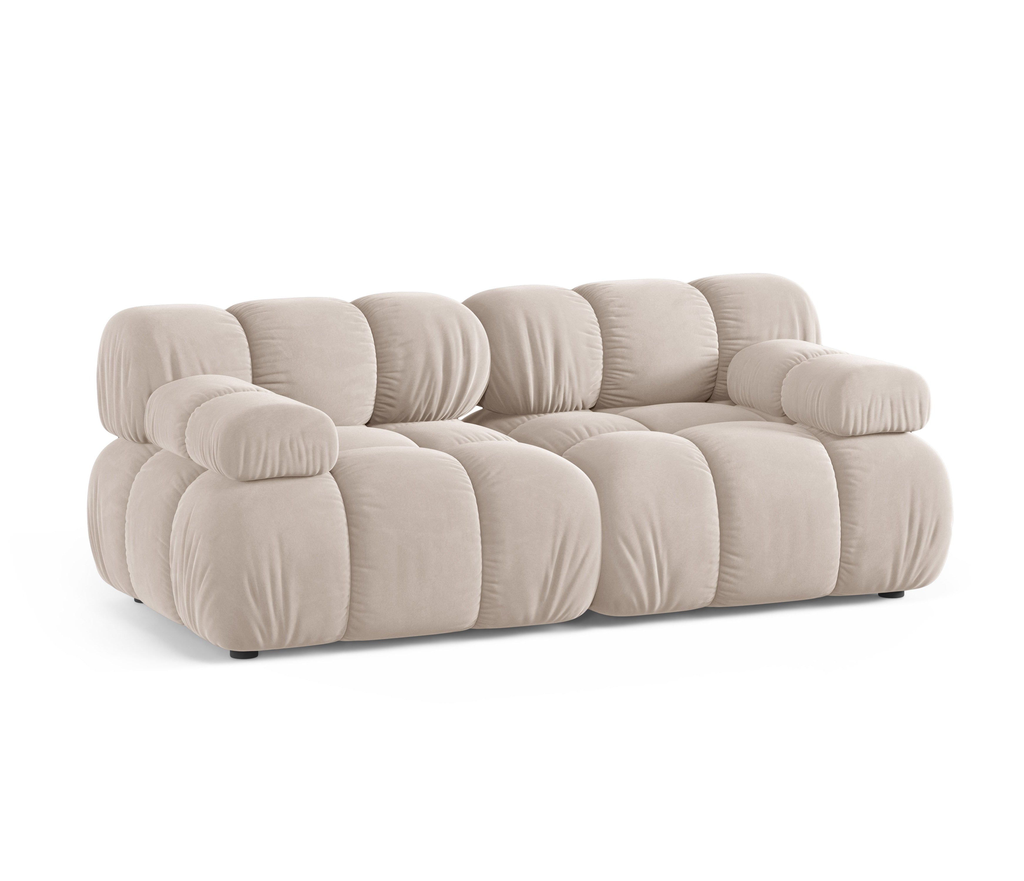 Modulares 2-Sitzer-Sofa BELLIS in hellbeigem Samt