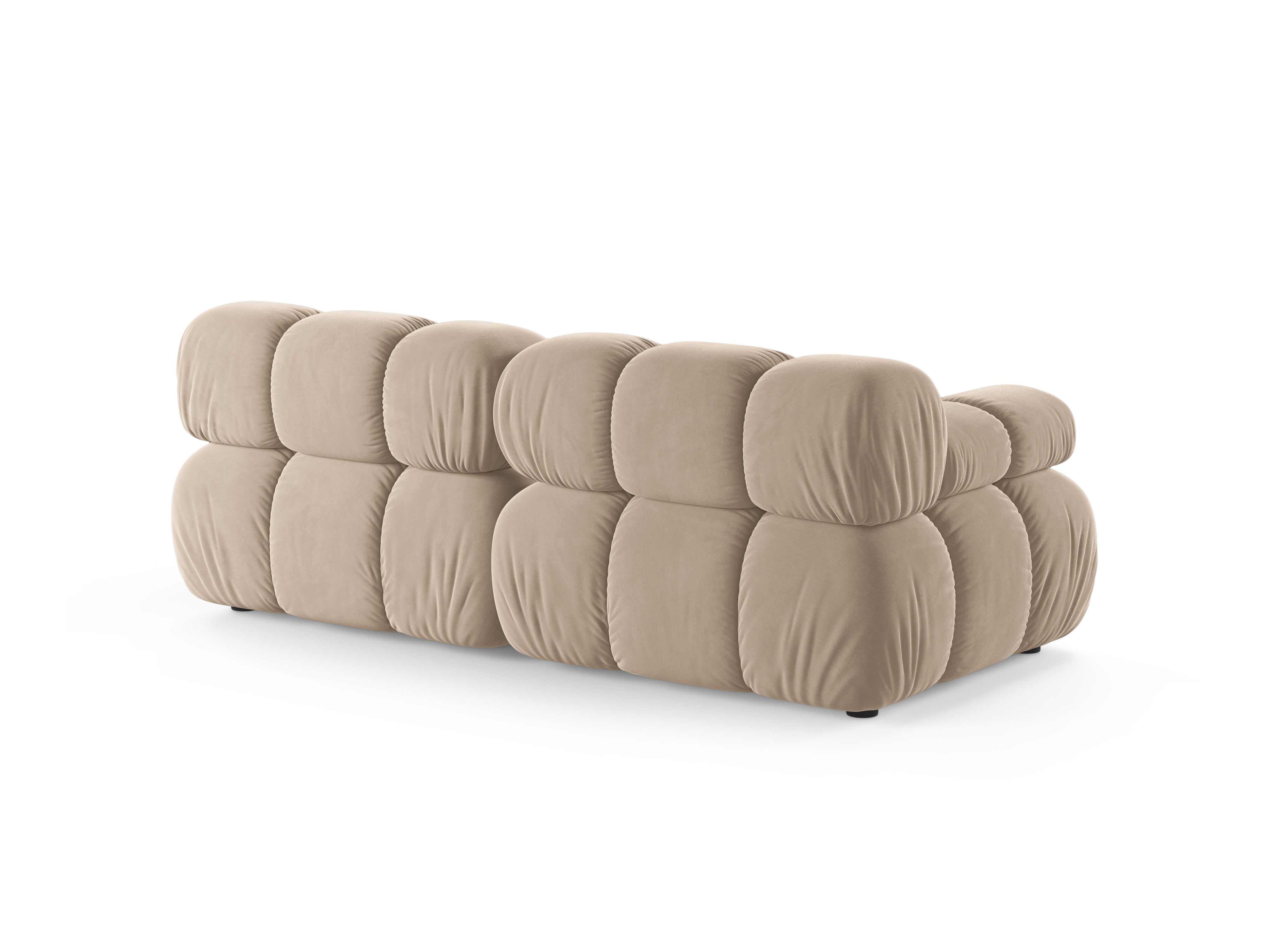 Modulares 2-Sitzer Sofa BELLIS in beigem Velours
