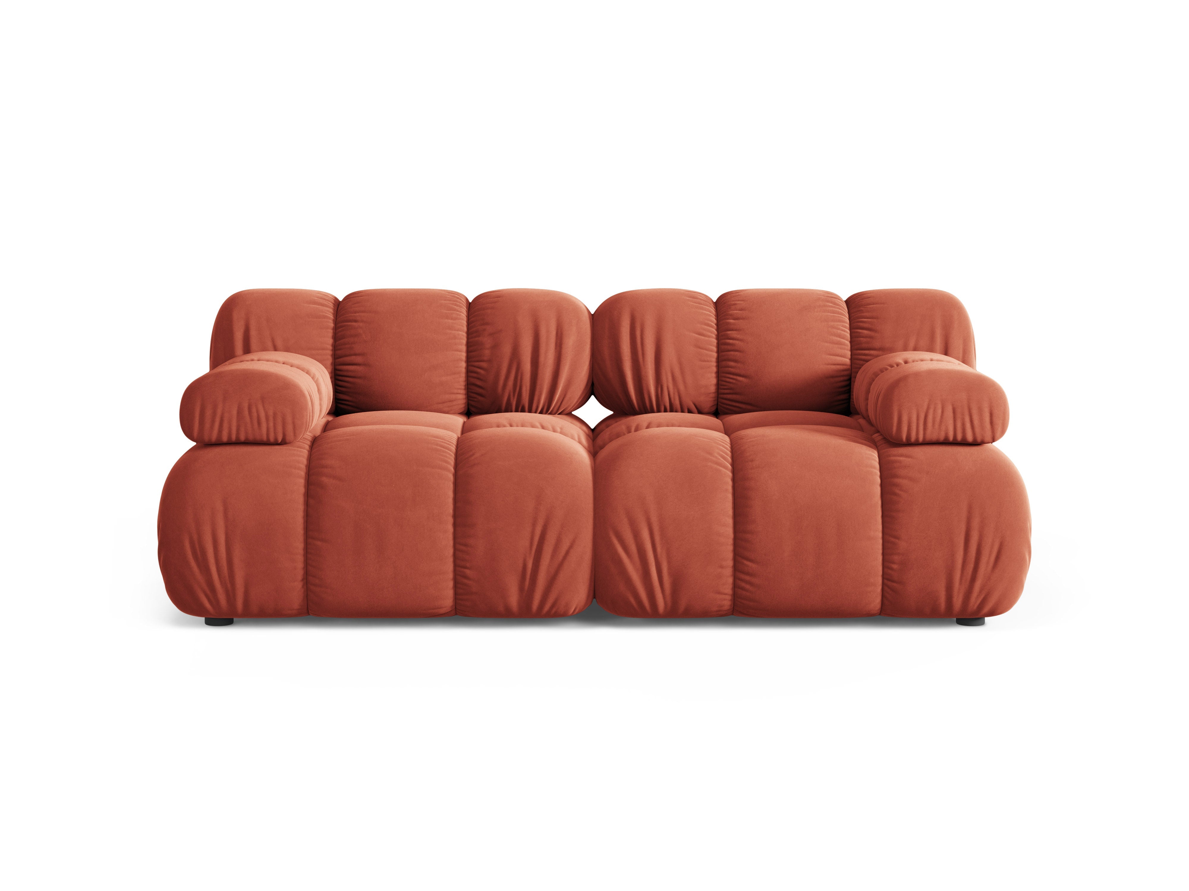 Modulares 2-Sitzer-Sofa BELLIS in korallenfarbenem Velours