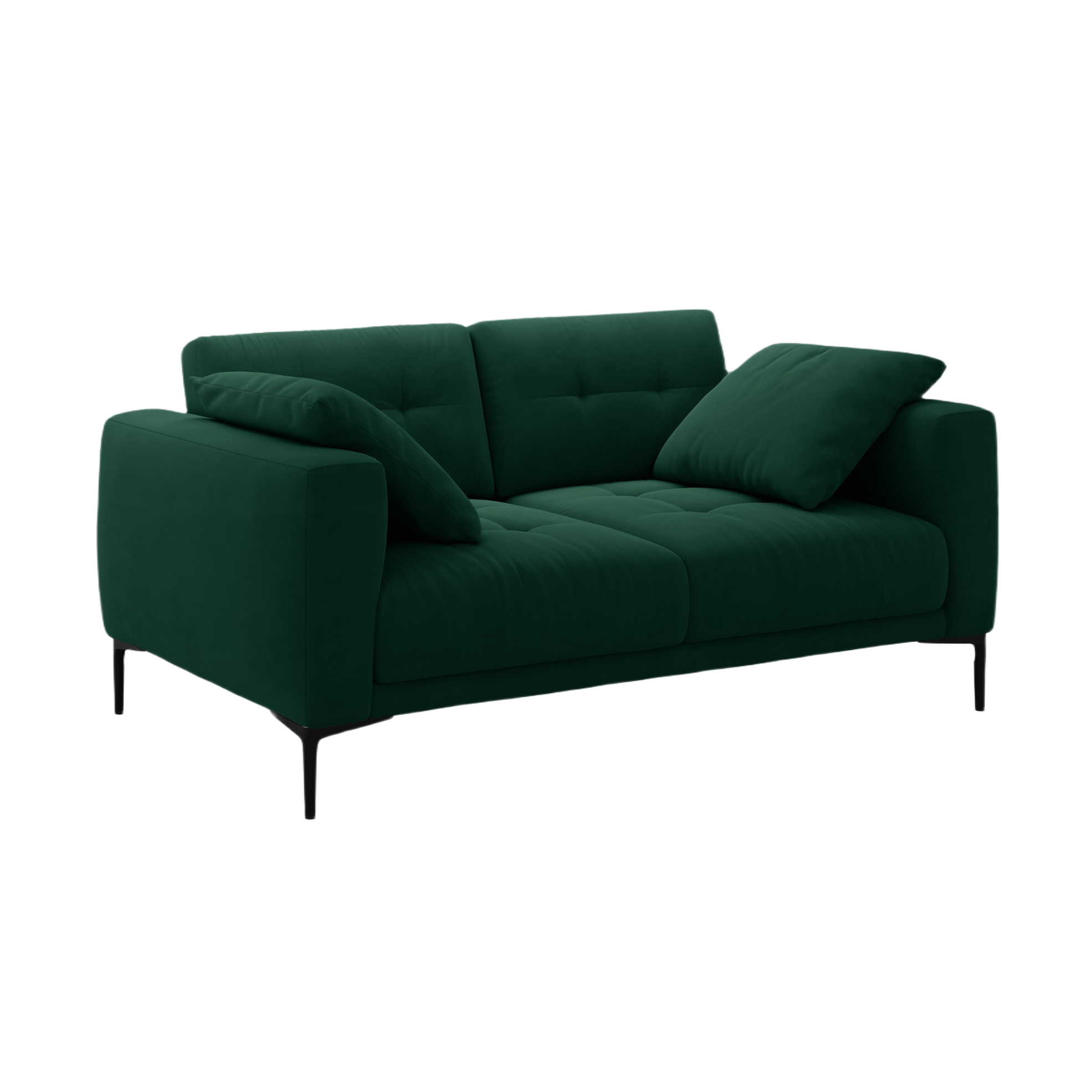 Samtsofa 2-sitzig BEMY flaschengrün