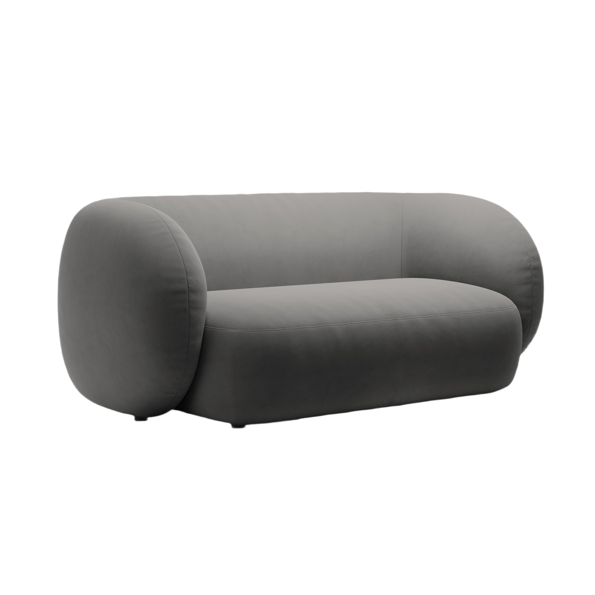 Velvet 2-Seater Sofa KATE Dark Gray