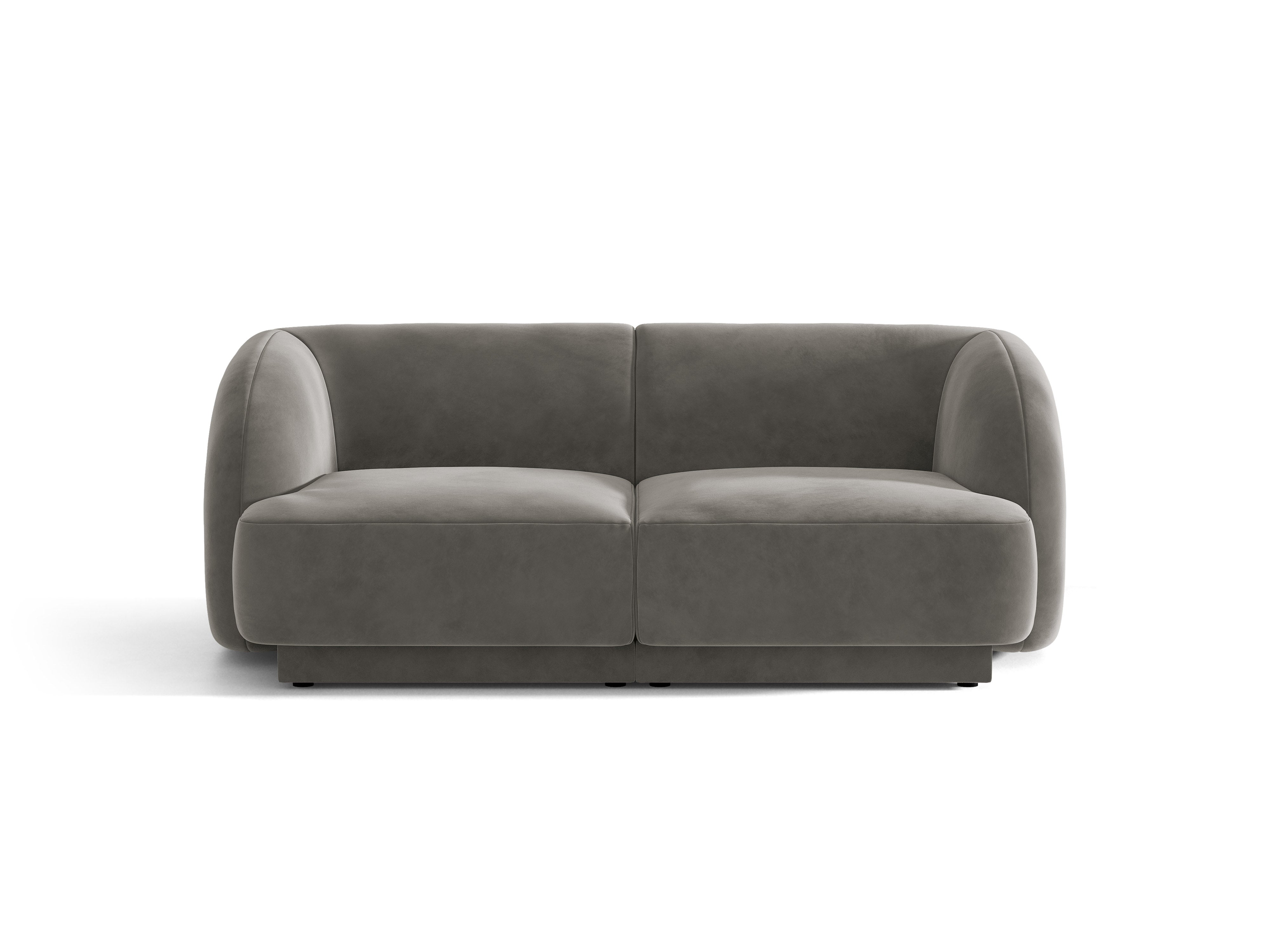 Sofa aus Samt 2-sitzig MILEY hellgrau