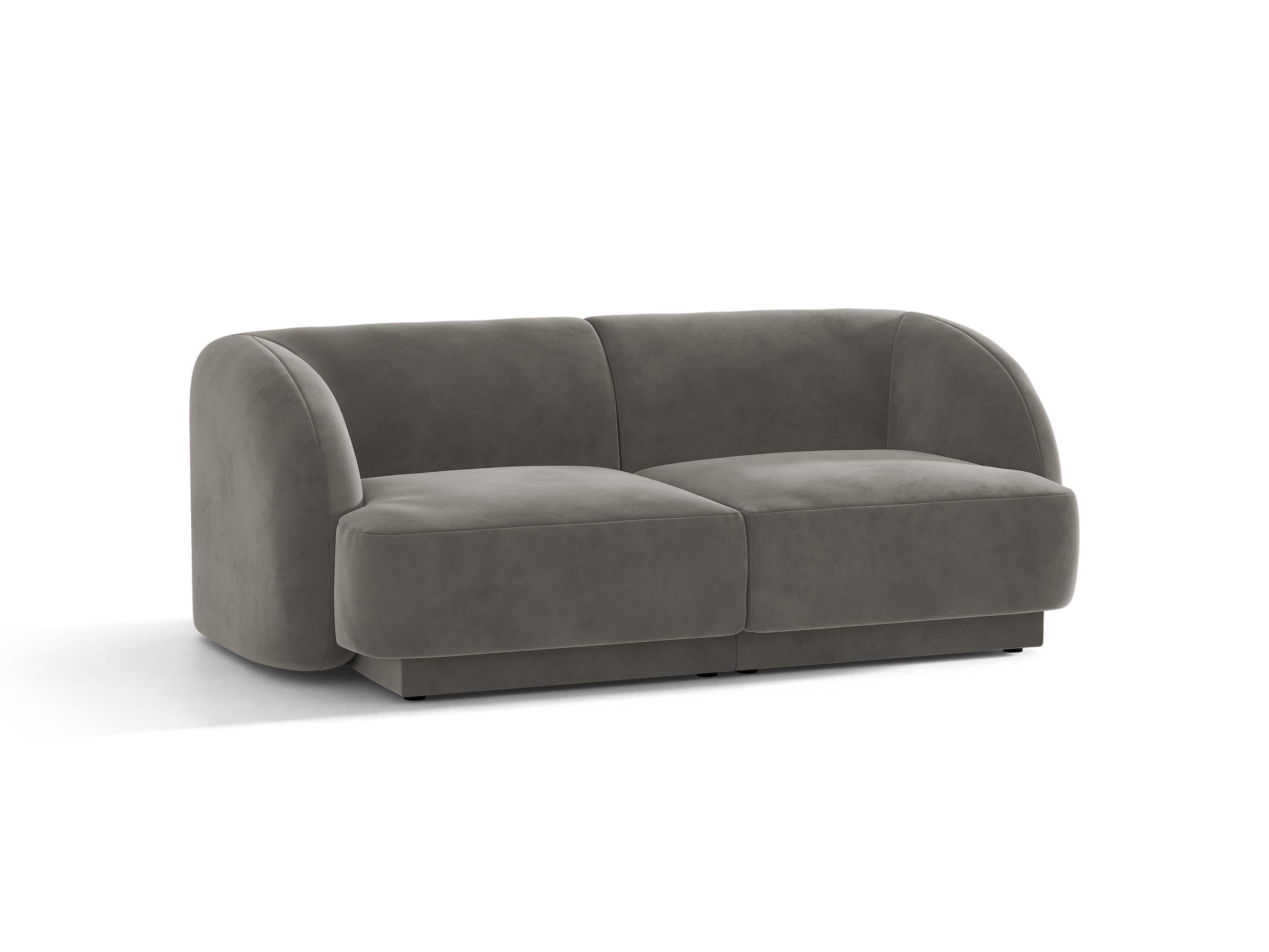Sofa aus Samt 2-sitzig MILEY hellgrau