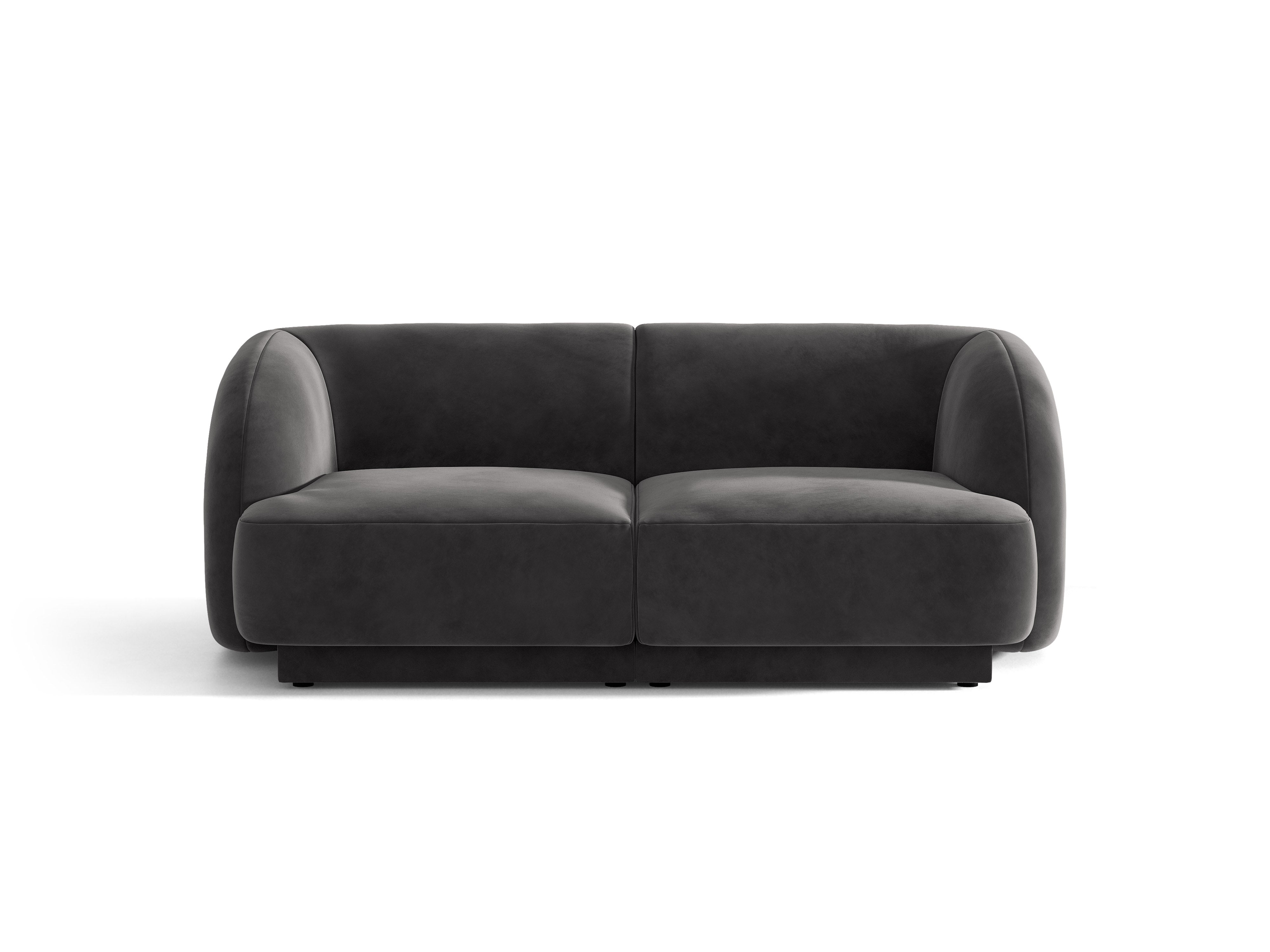 Sofa aus Samt für 2 Personen MILEY dunkelgrau