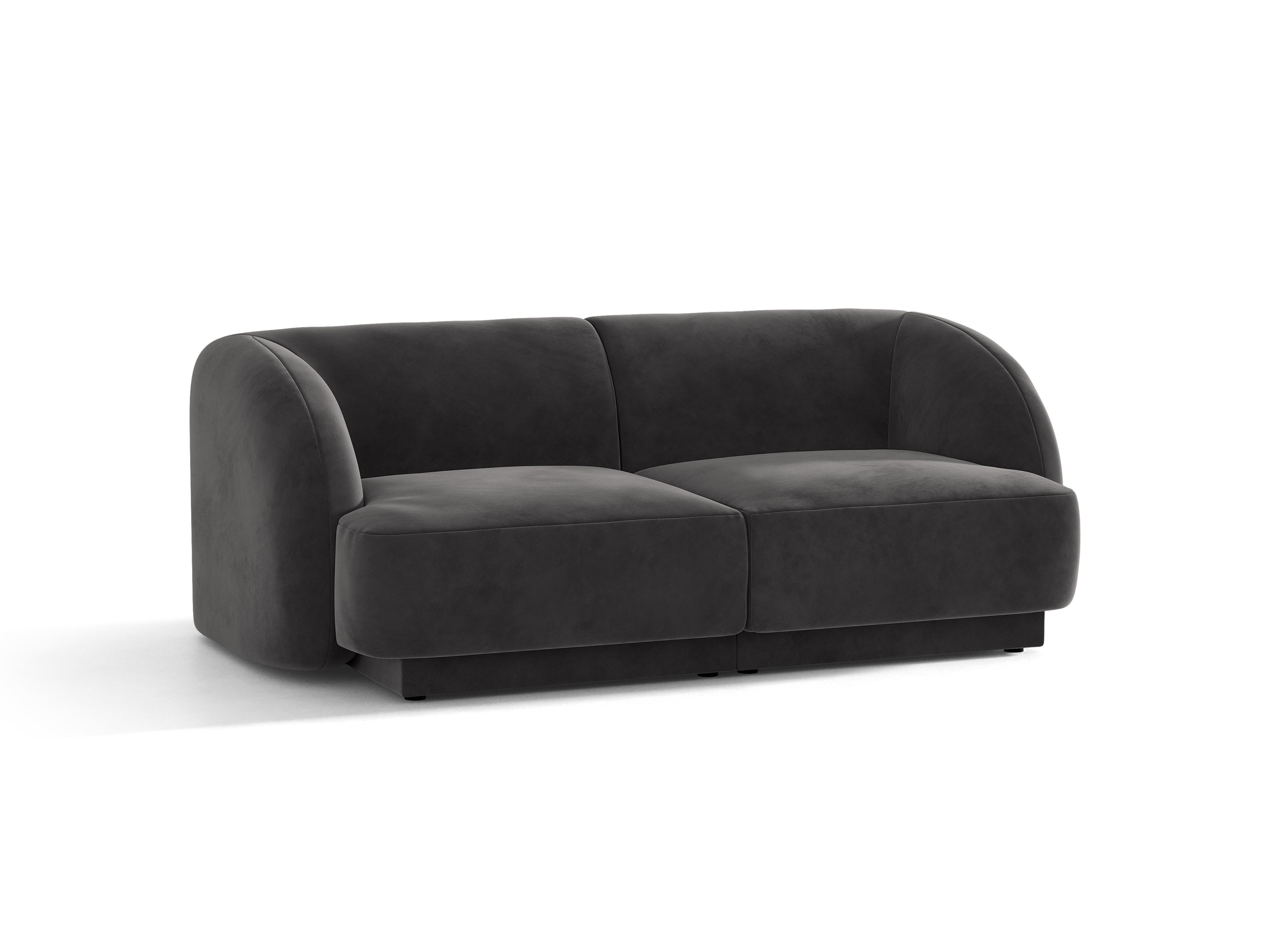 Sofa aus Samt für 2 Personen MILEY dunkelgrau
