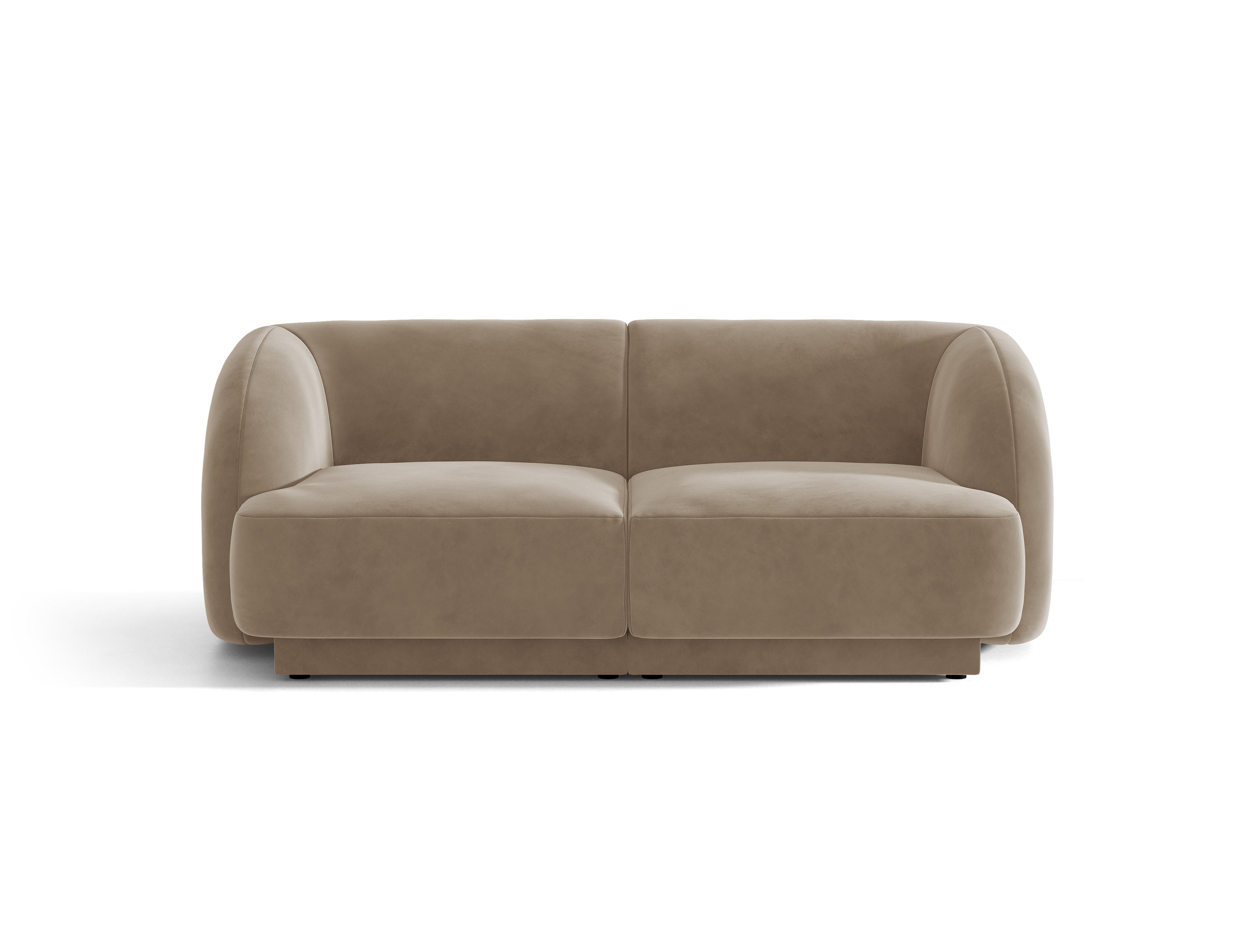 Sofa aksamitna 2-osobowa MILEY cappuccino – Micadoni