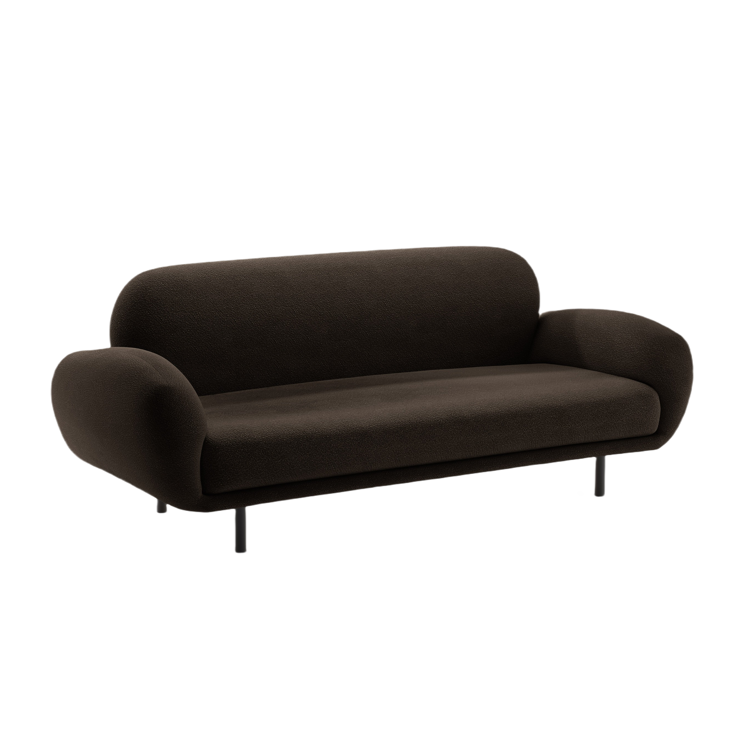 2.5-seater Sofa POPPY brown boucle