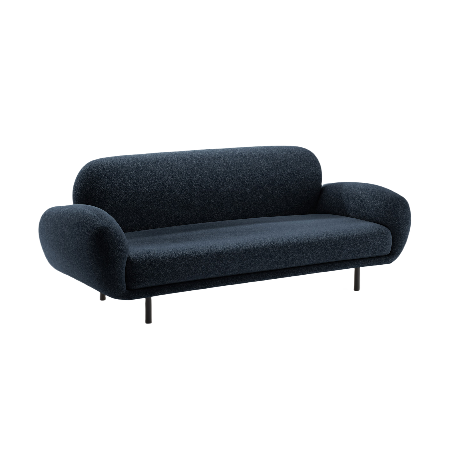 Sofa 2,5-sitzige POPPY in marineblau Boucle