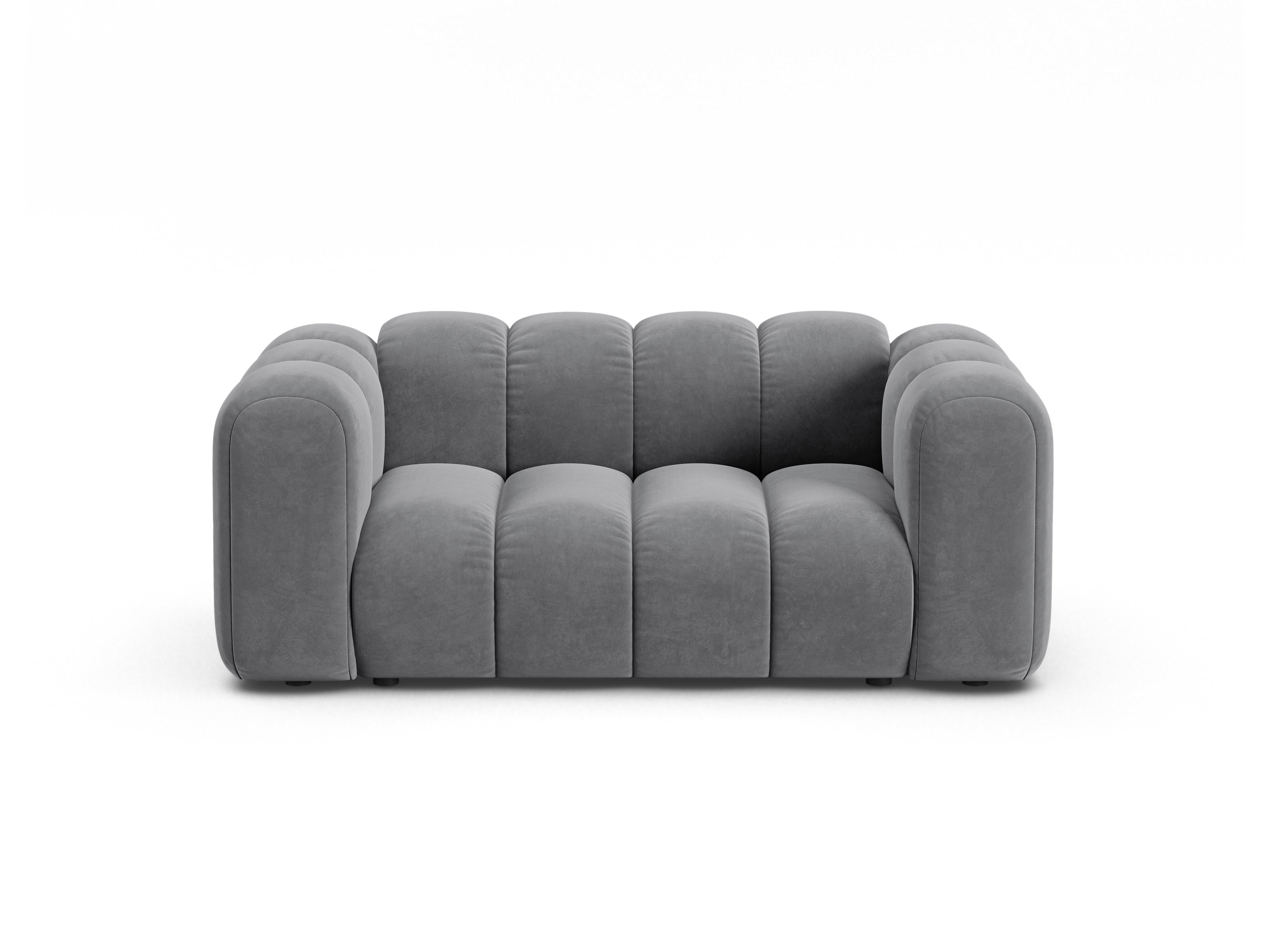 Sofa aus Samt 2-sitzig LUPINE grau
