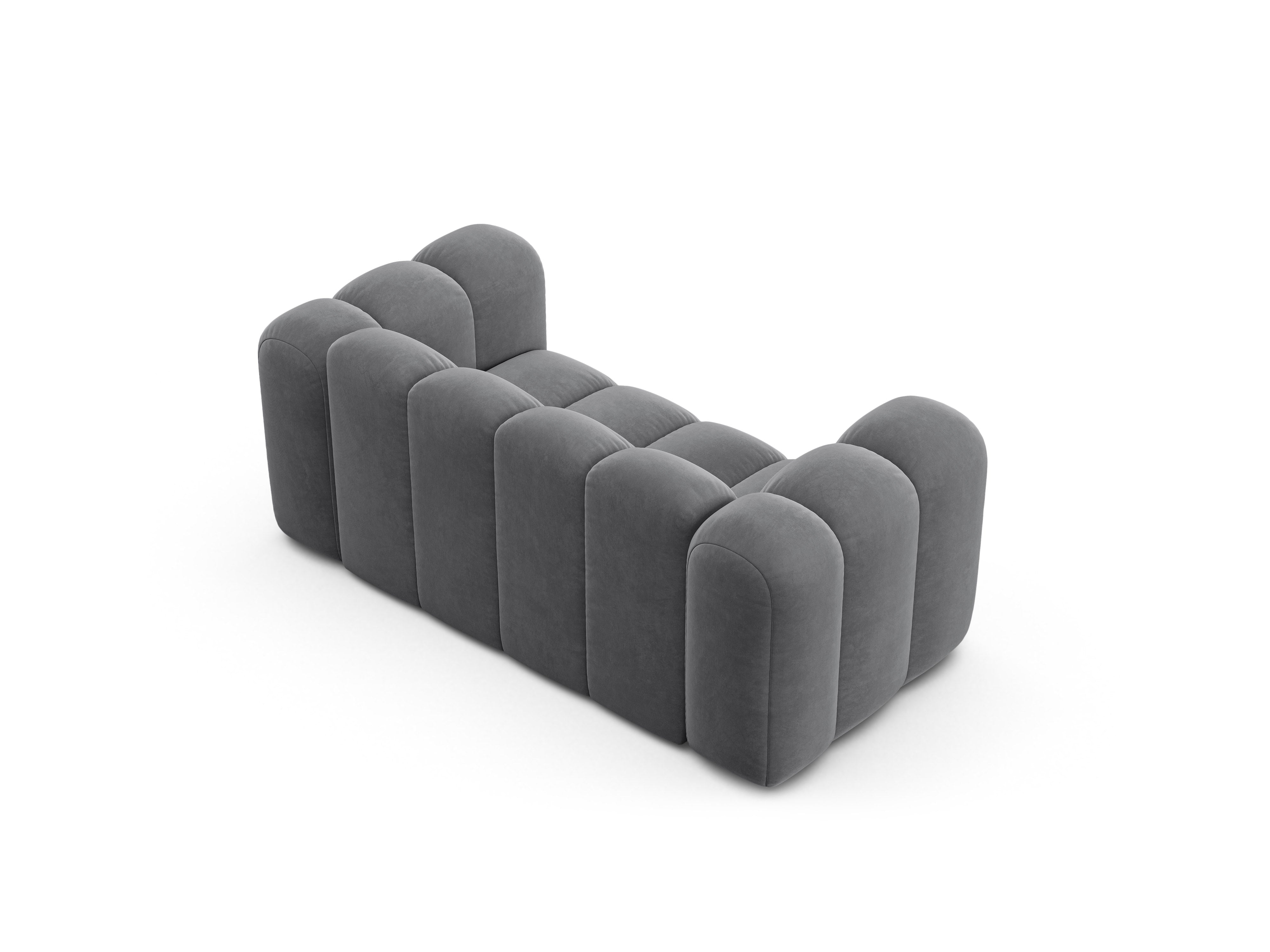 Sofa aus Samt 2-sitzig LUPINE grau