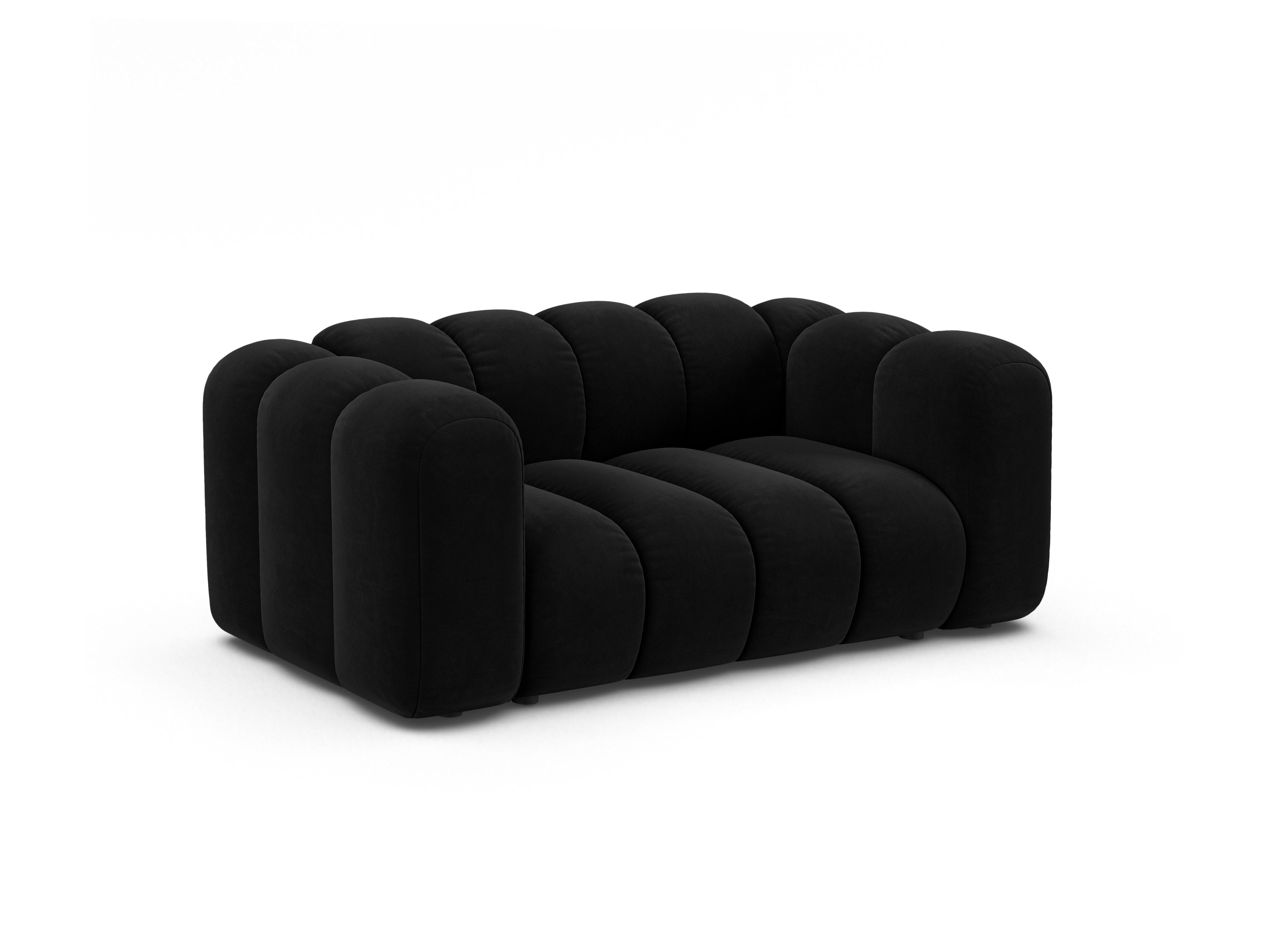 Samtsofa 2-sitzig LUPINE schwarz