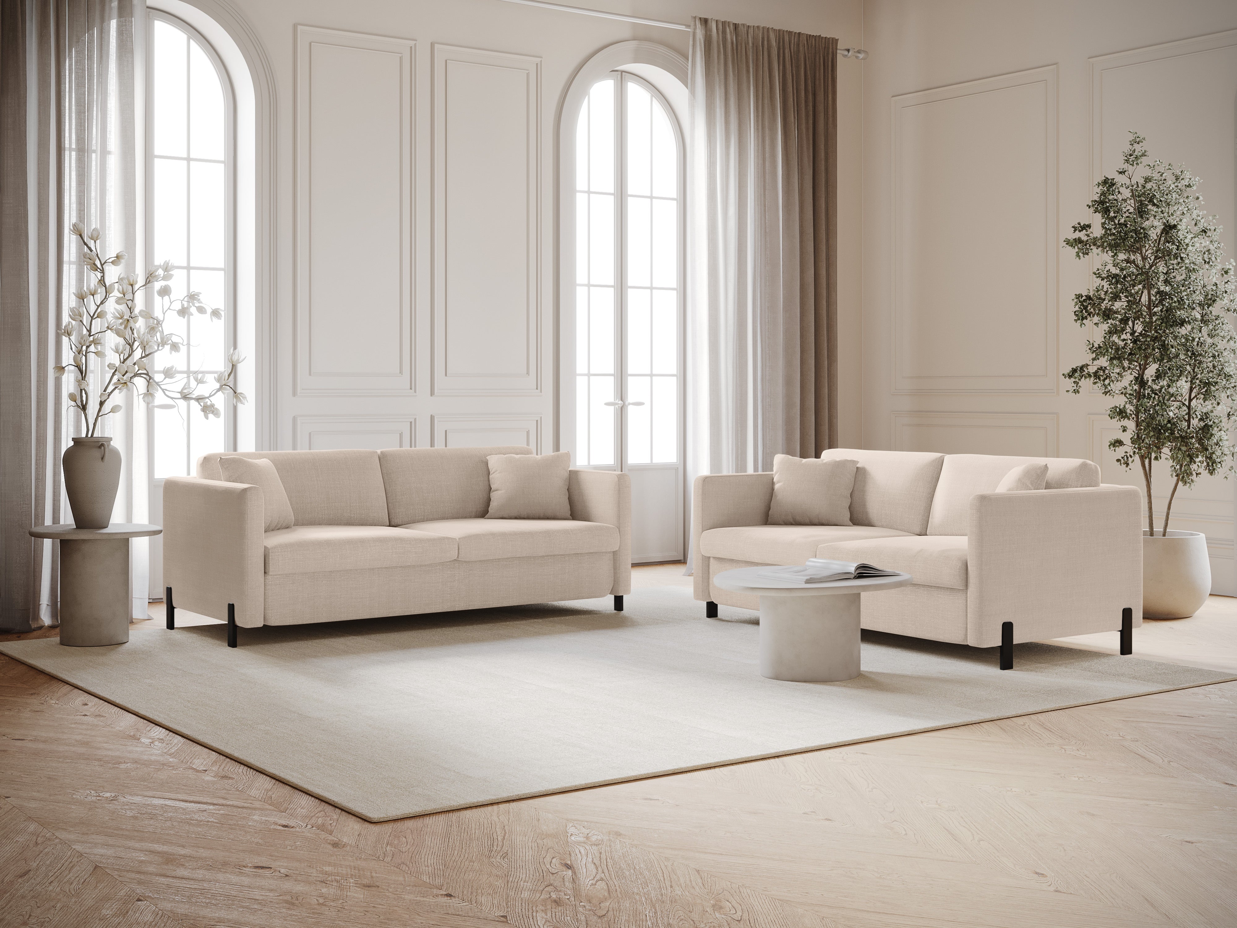 Pouf mit Stauraum GLORIA beige Chenille