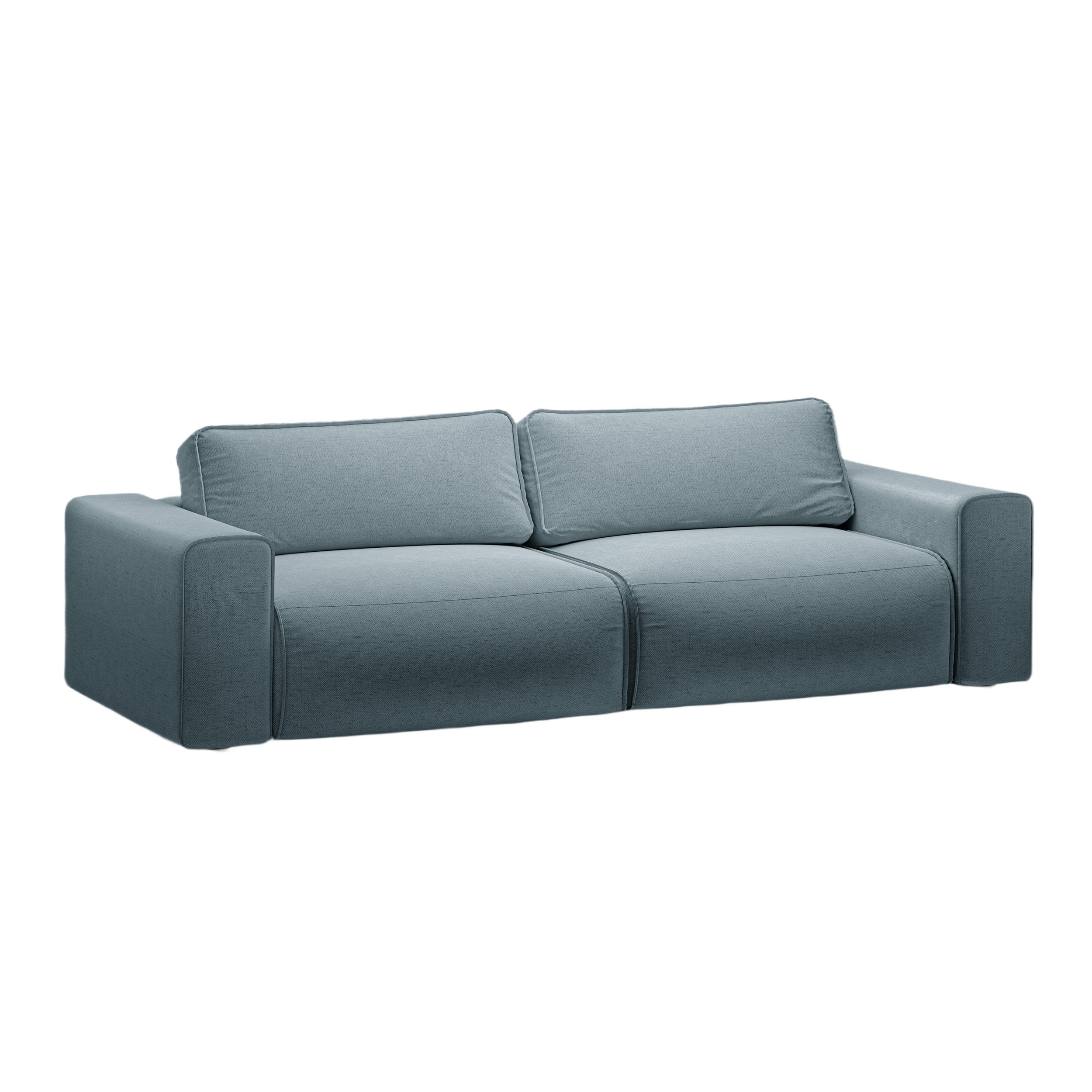 Sofa 3-Sitzer mit Schlaf-Funktion VICTOR hellblaues Chenille