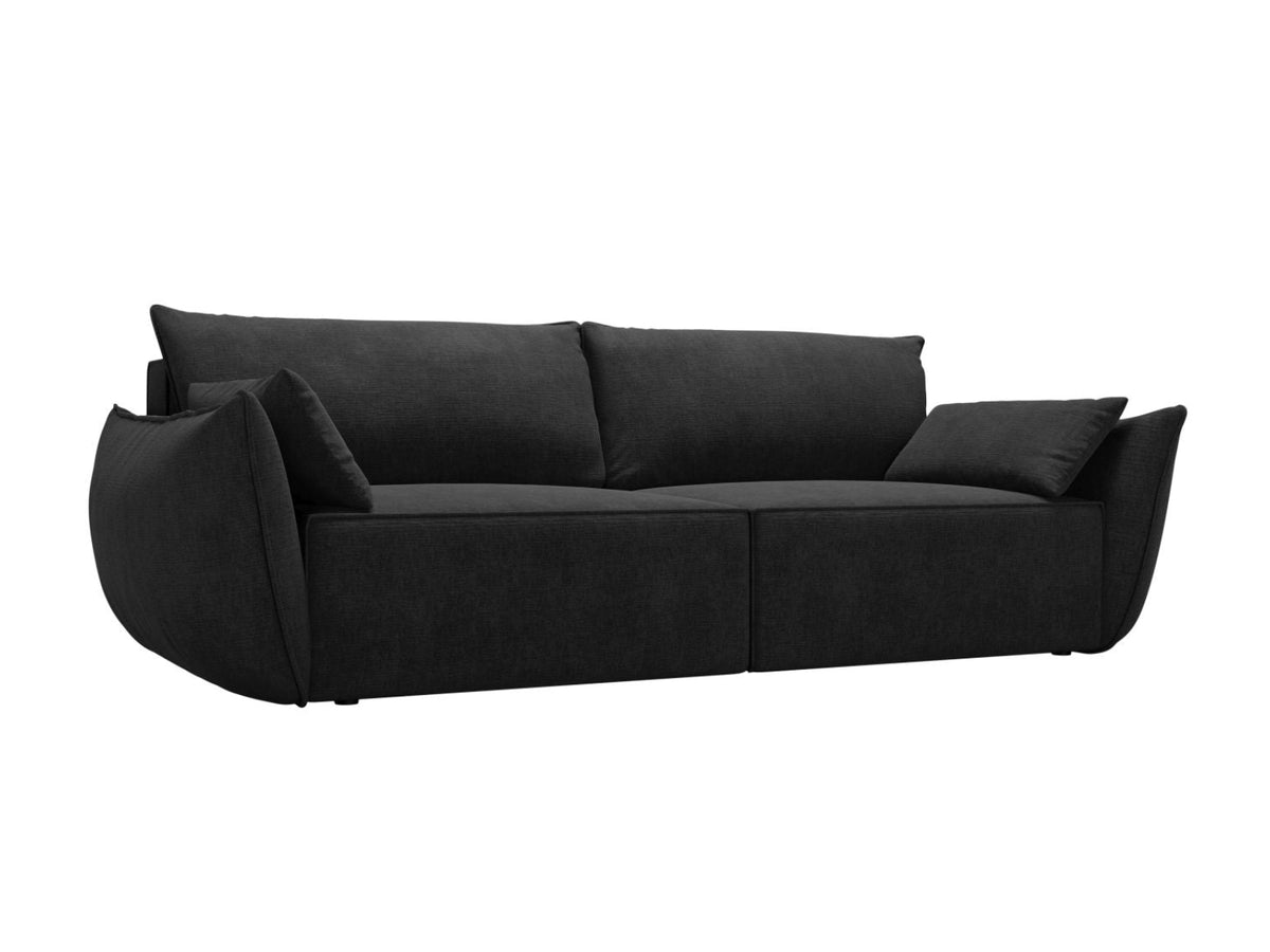 Sofa 3-osobowa z funkcją spania KAELLE czarny szenil Over The Horizon – ujęcie boczne