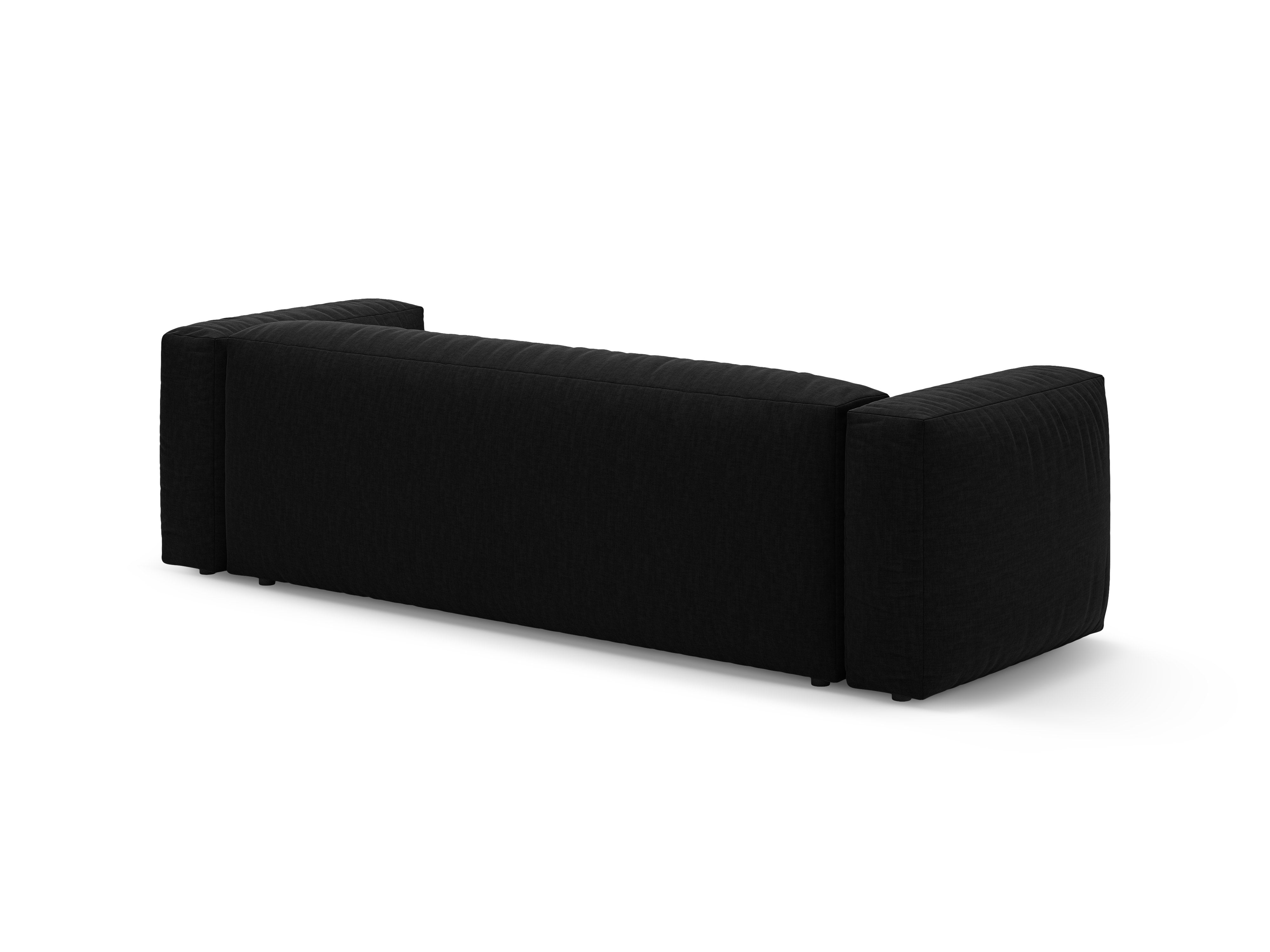Sofa 3-Sitzer mit Schlaffunktion MARTINA schwarz