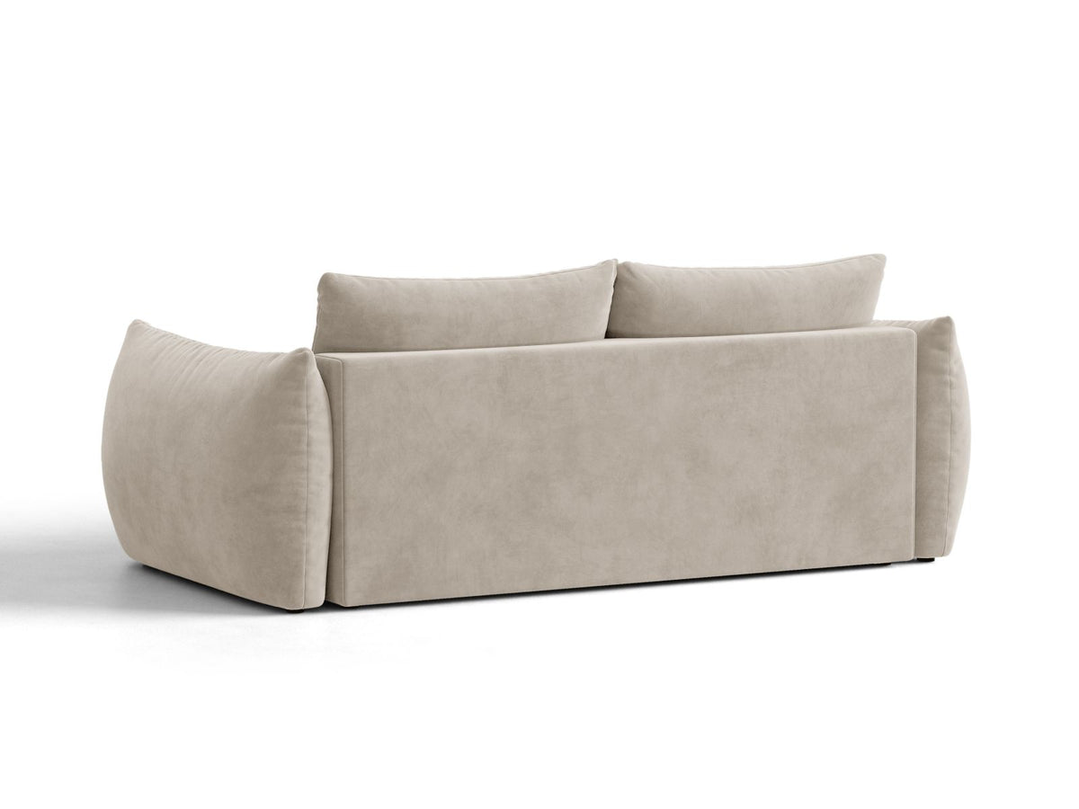 Sofa aksamitna 3-osobowa z funkcją spania BLOOM ecru – ujęcie 4