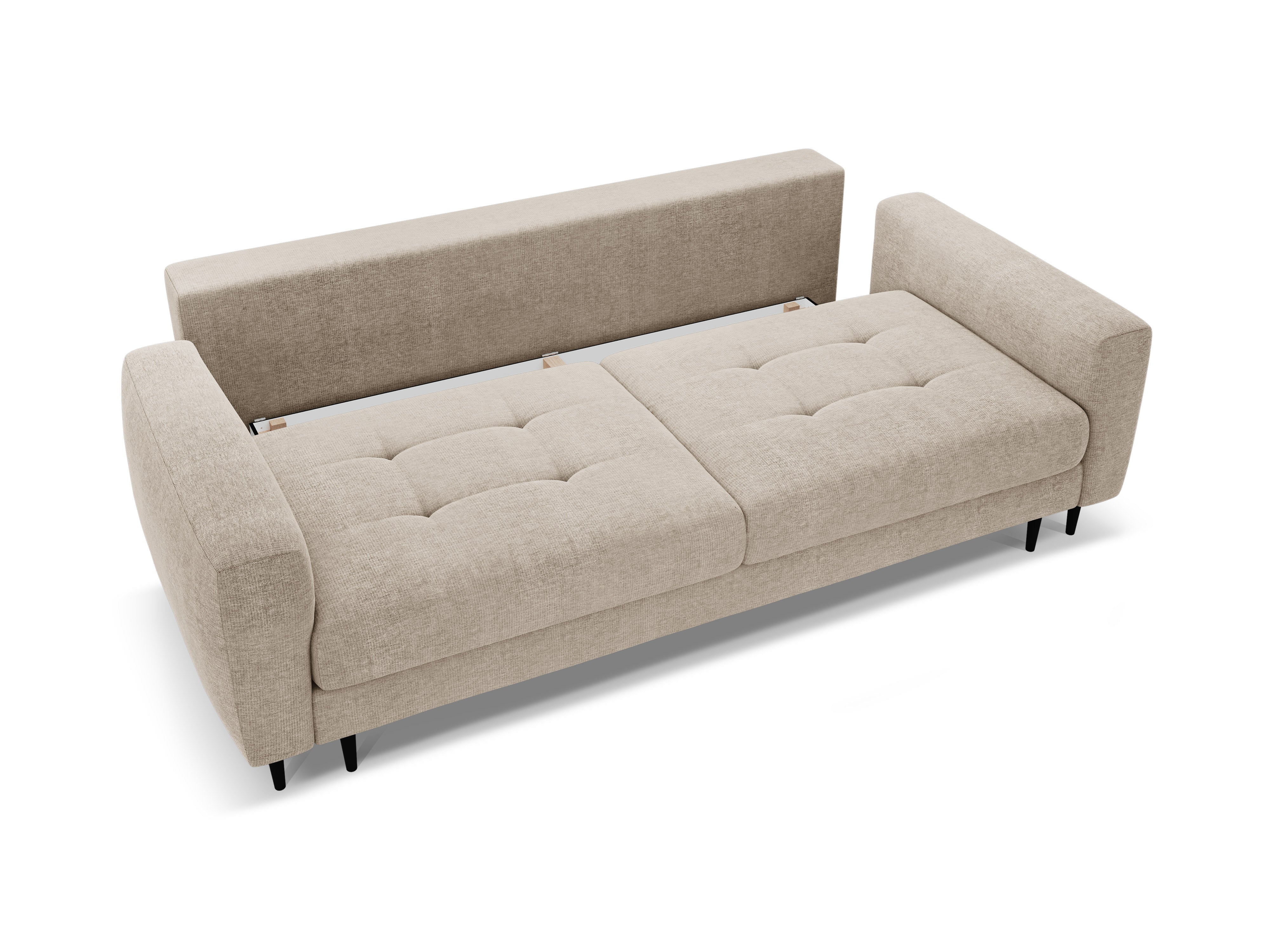 Sofa 3-osobowa z funkcją spania BEMY beżowy – Micadoni