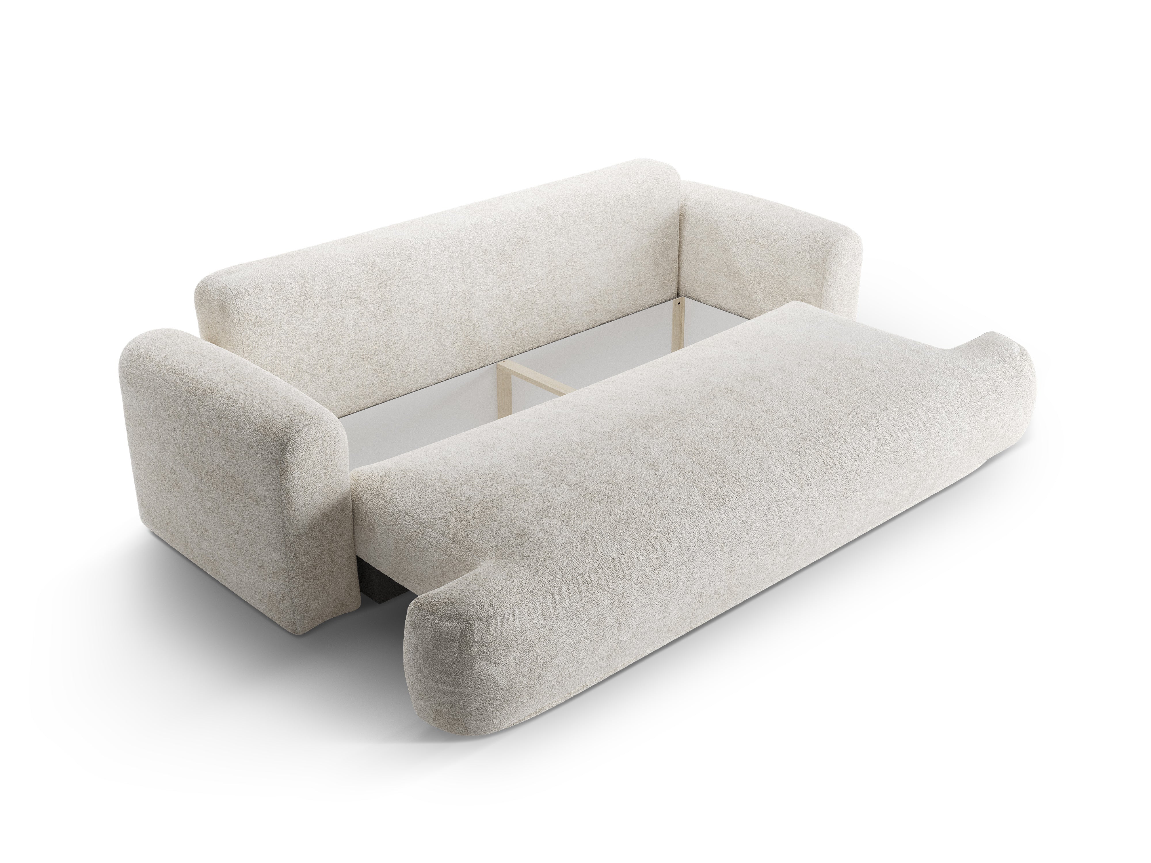 Sofa mit Schlaffunktion Ella Light Beige Boucle