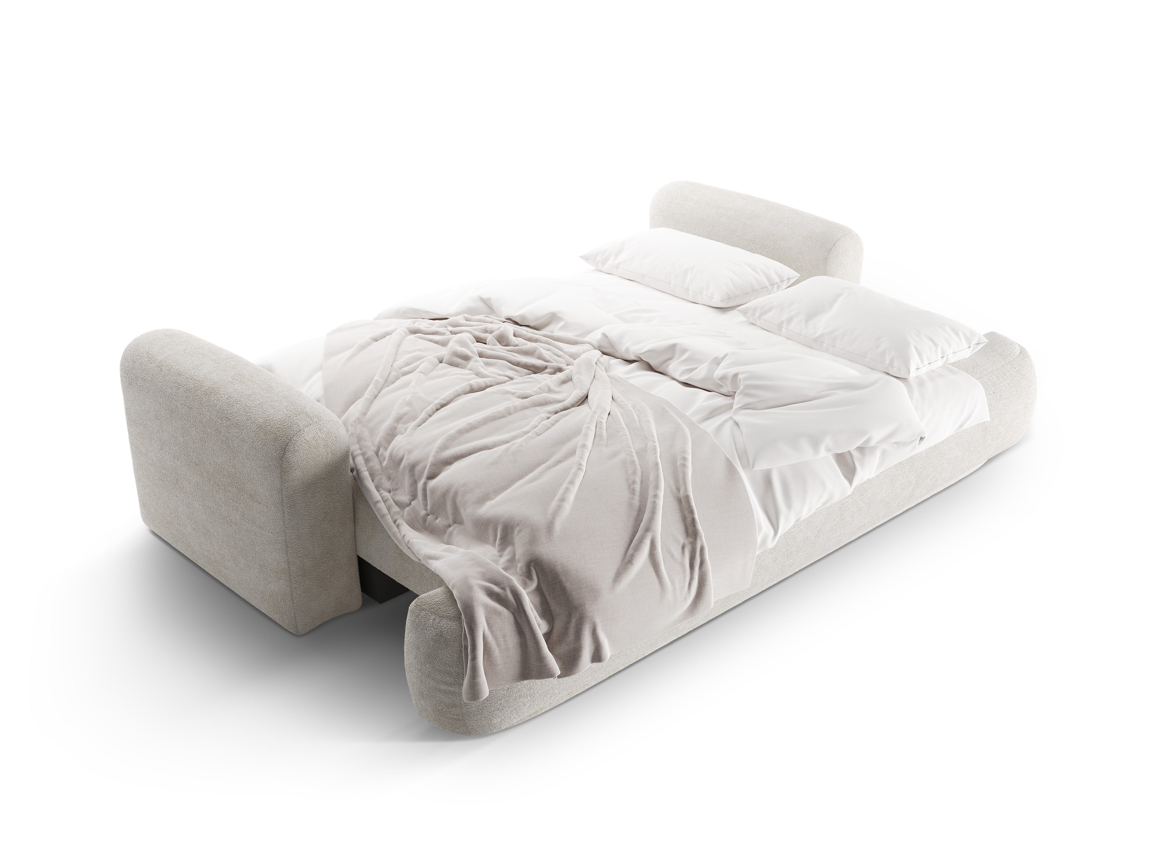 Sofa mit Schlaffunktion Ella Light Beige Boucle