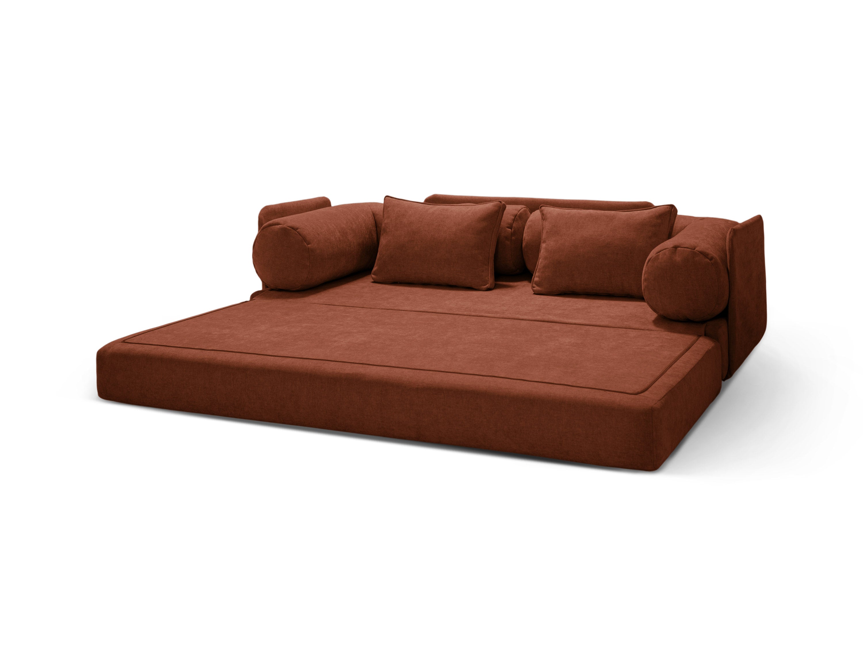 Sofa 3-osobowa z funkcją spania DREAMY ceglany – Micadoni