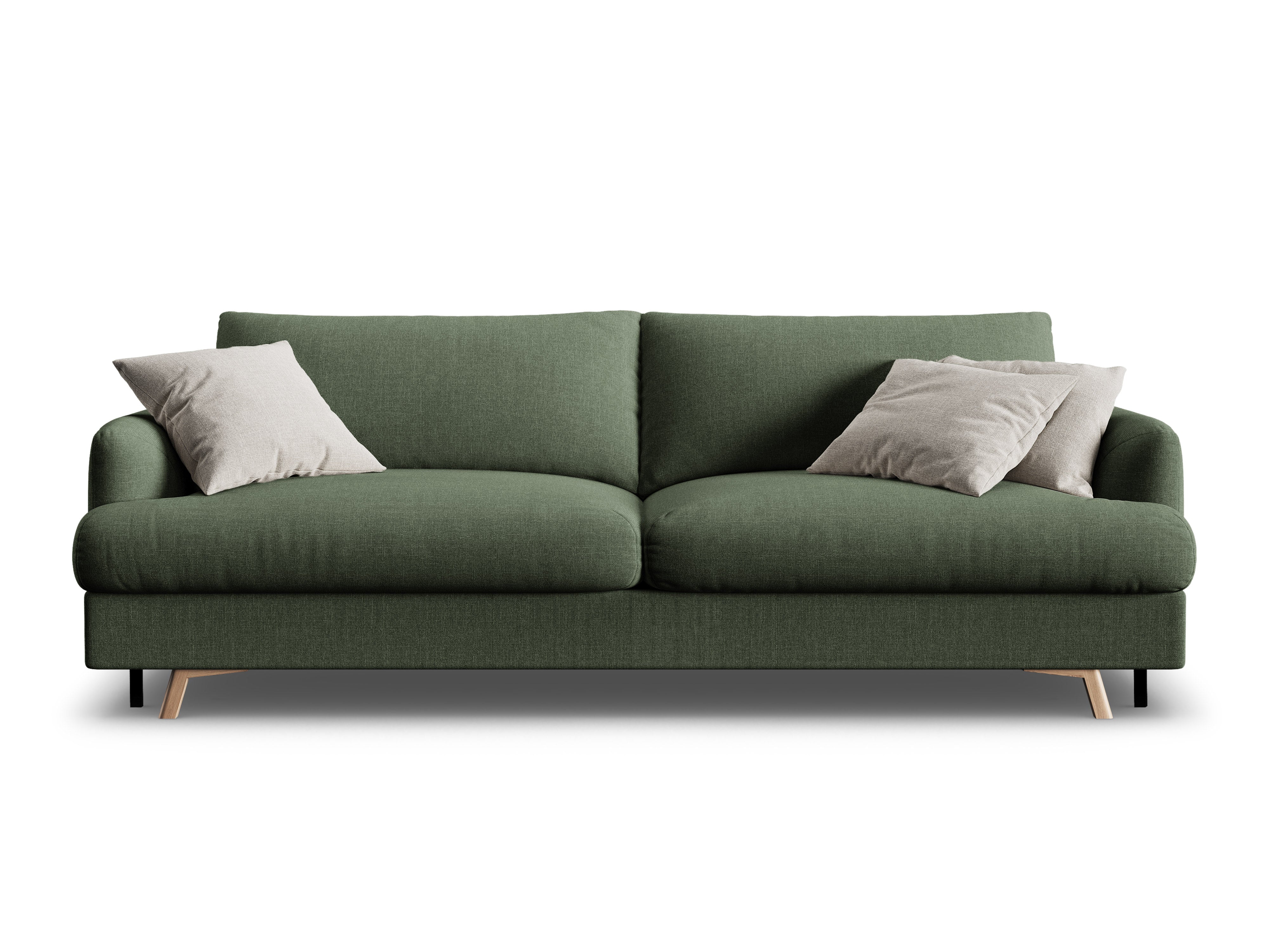 Sofa 3-osobowa z funkcją spania NAOMI zielony mech – Micadoni