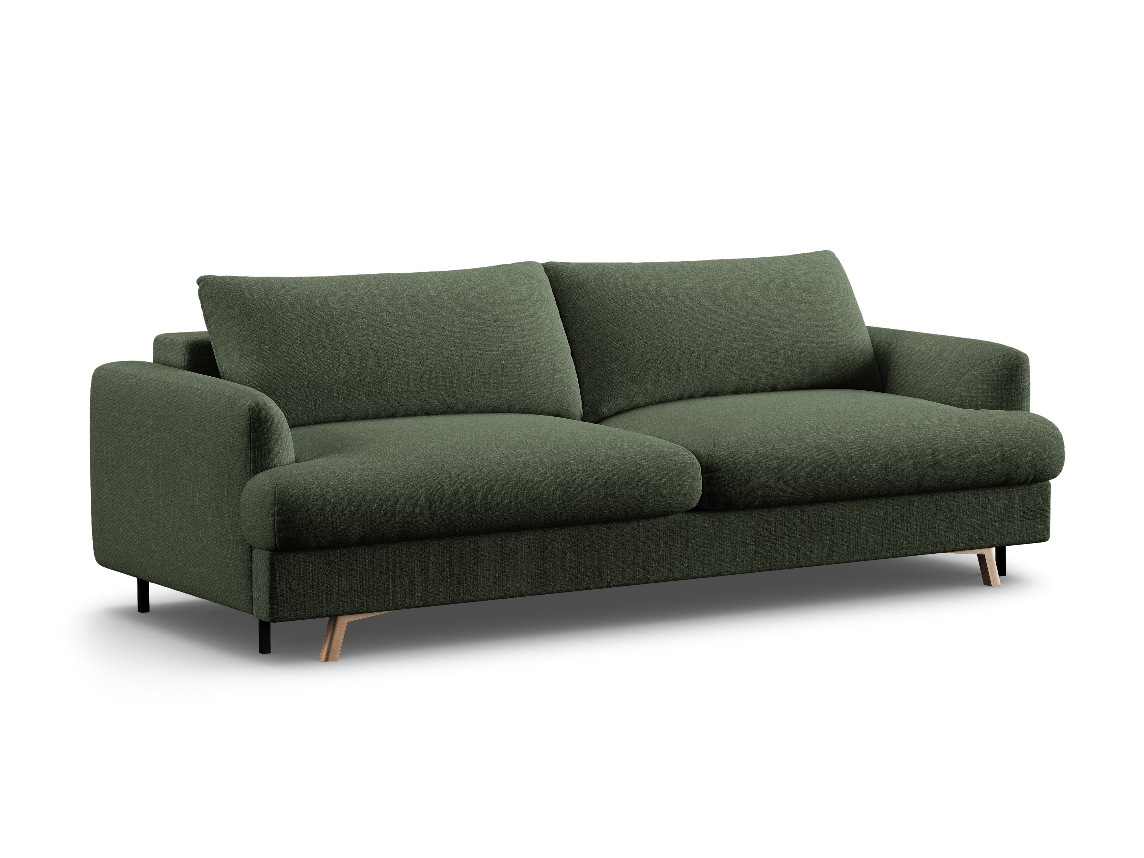 Sofa 3-osobowa z funkcją spania NAOMI zielony mech – Micadoni