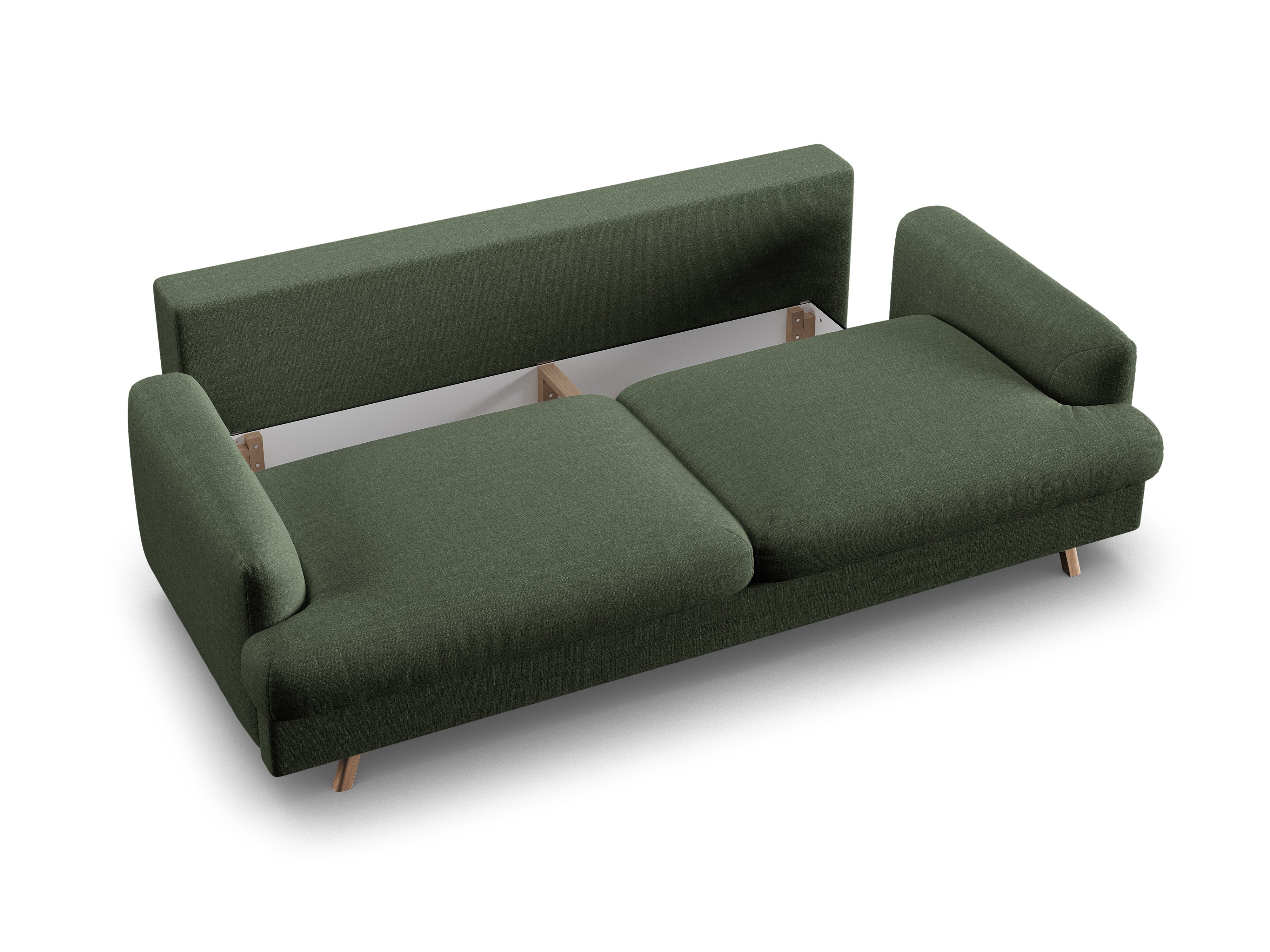 Sofa 3-osobowa z funkcją spania NAOMI zielony mech – Micadoni